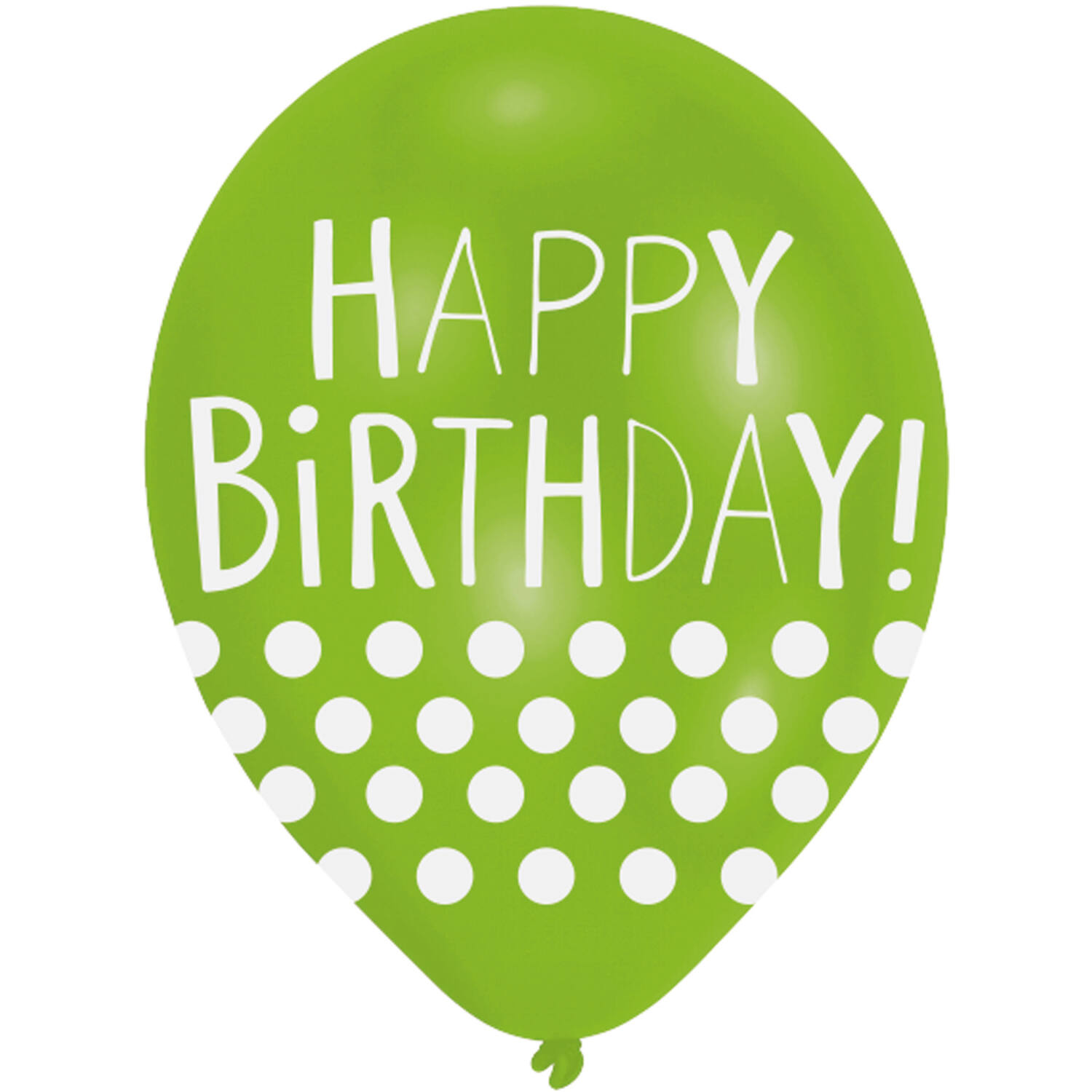6 Latex Balloons Happy Birthday - Dots 27.5 cm / 11"