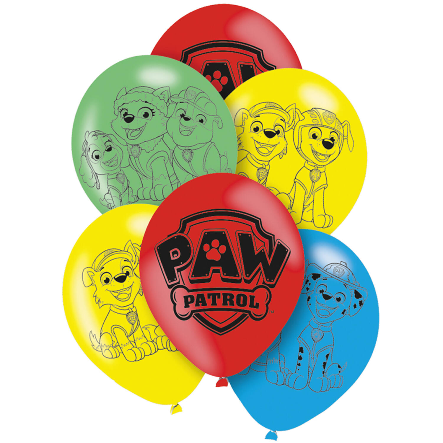 6 Latex Balloons Paw Patrol 2022 27.5 cm / 11"