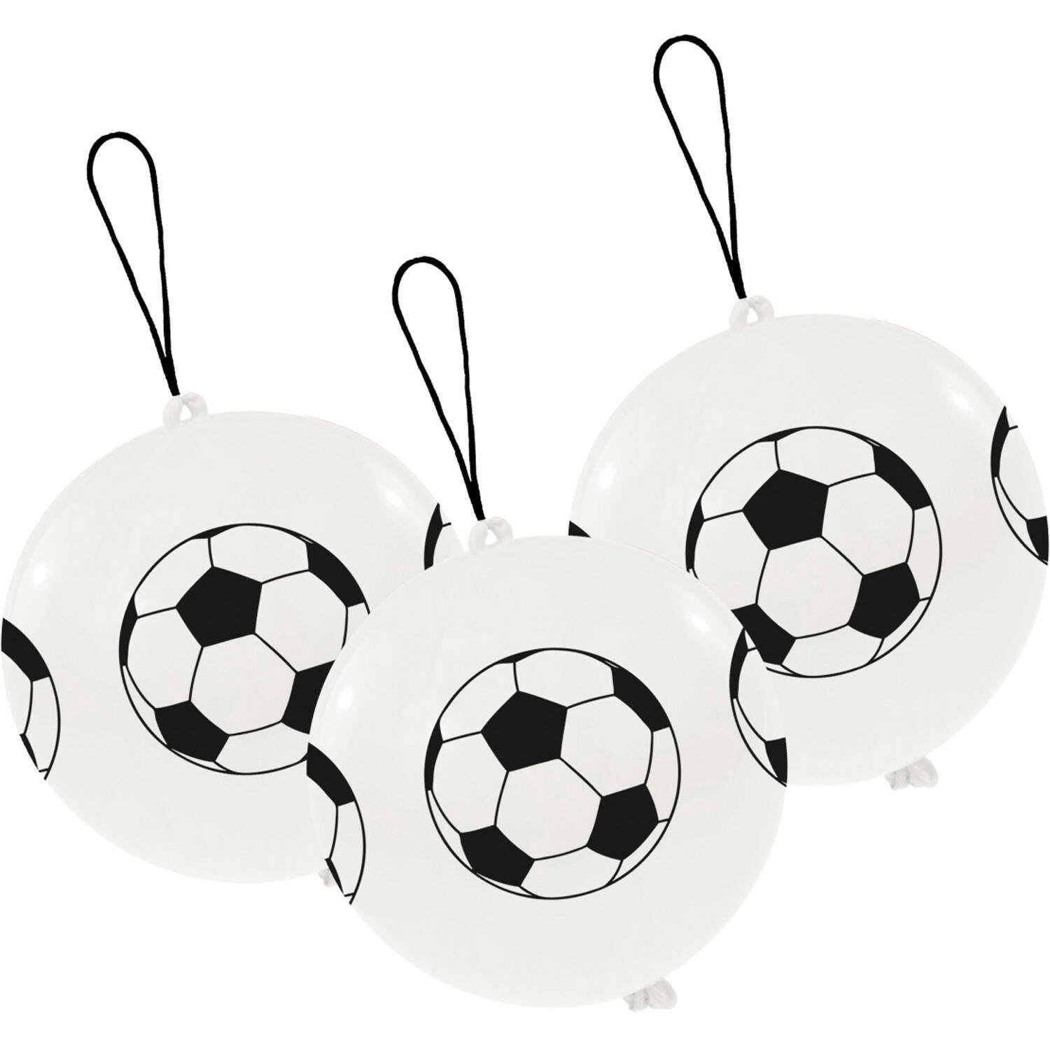 3 Latex Balloons Punch Balls Soccer 35.5 cm / 14"