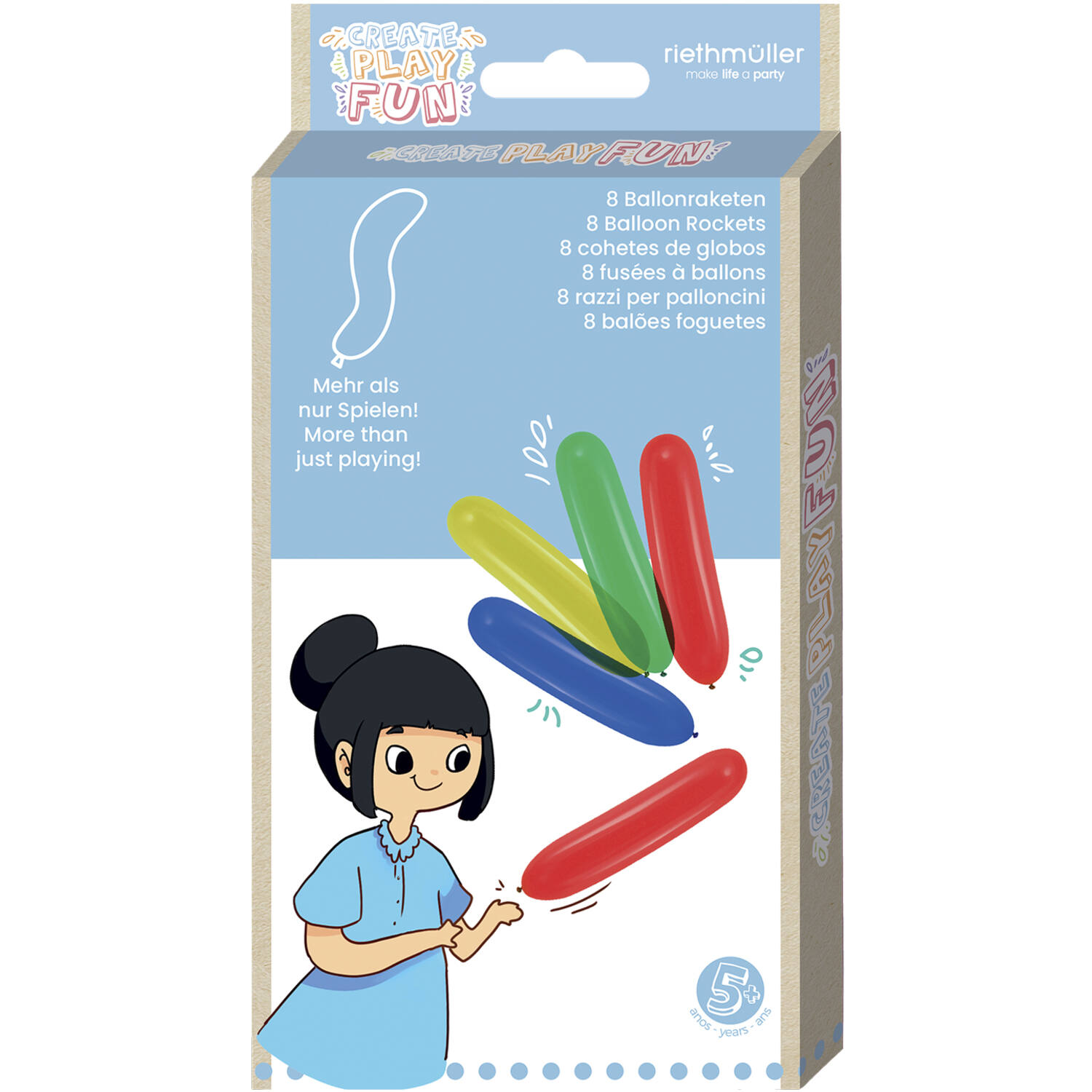 8 latex balloon rockets with paper tubes 100 cm