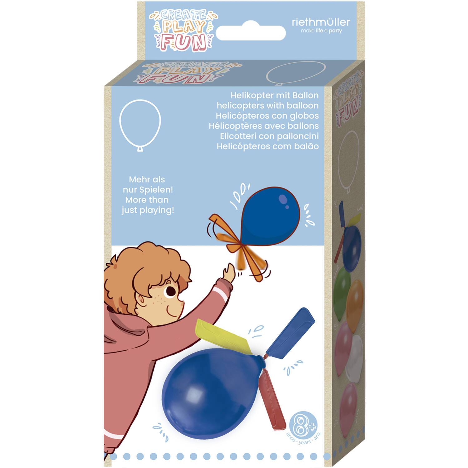 6 latex balloons 18 cm, incl. 2 helicopter drives