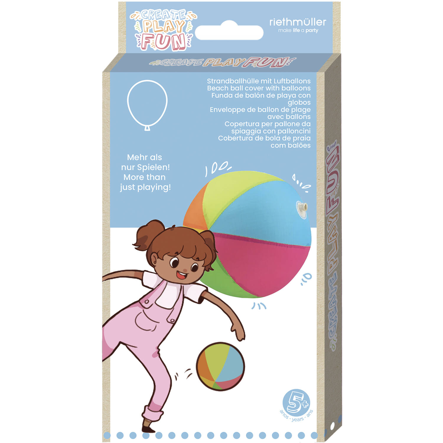 Beach ball cover with 3 latex balloons 28 cm