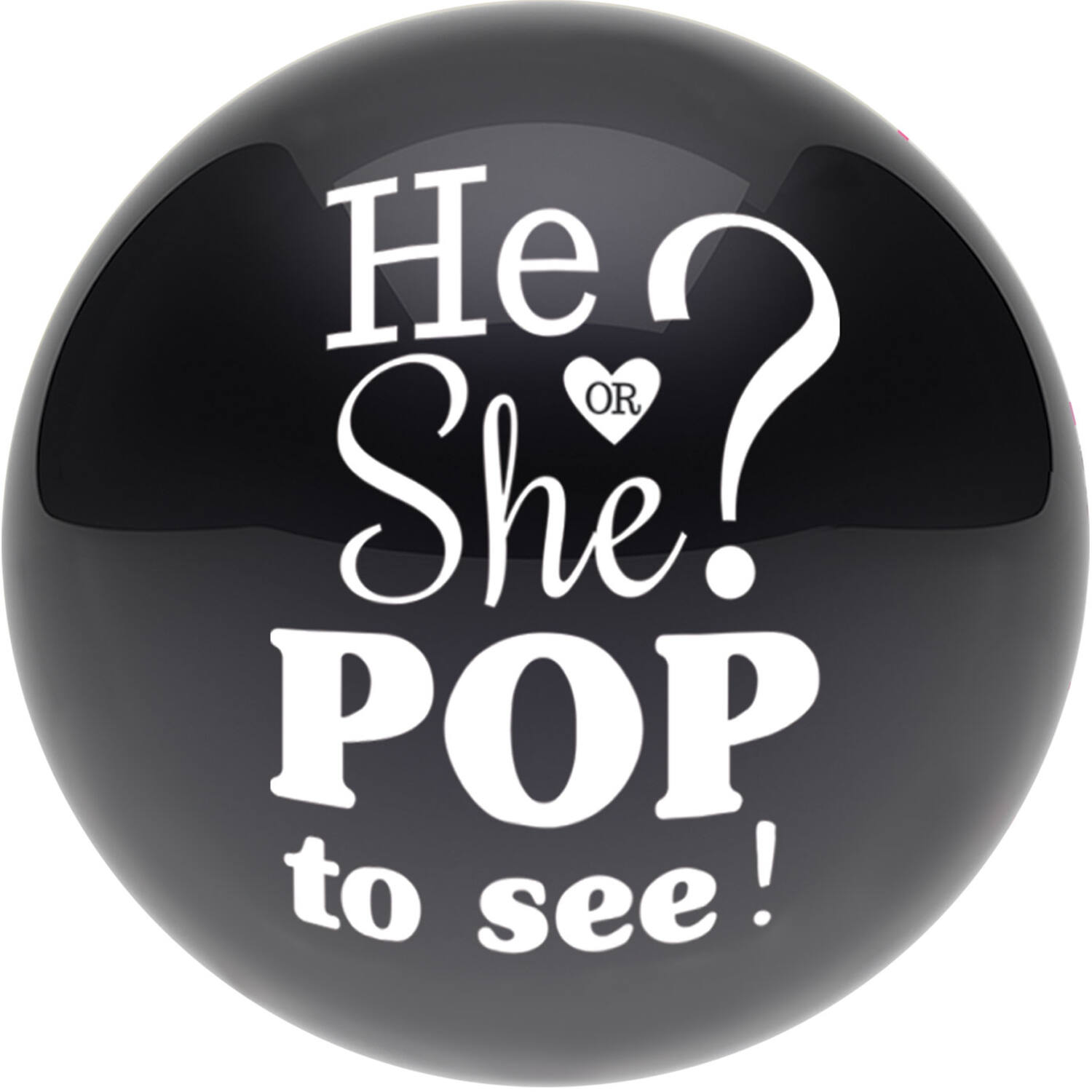Latex Balloon Gender Reveal Black with 2 x Confetti Blue & Pink (10 g) 61 cm / 24"