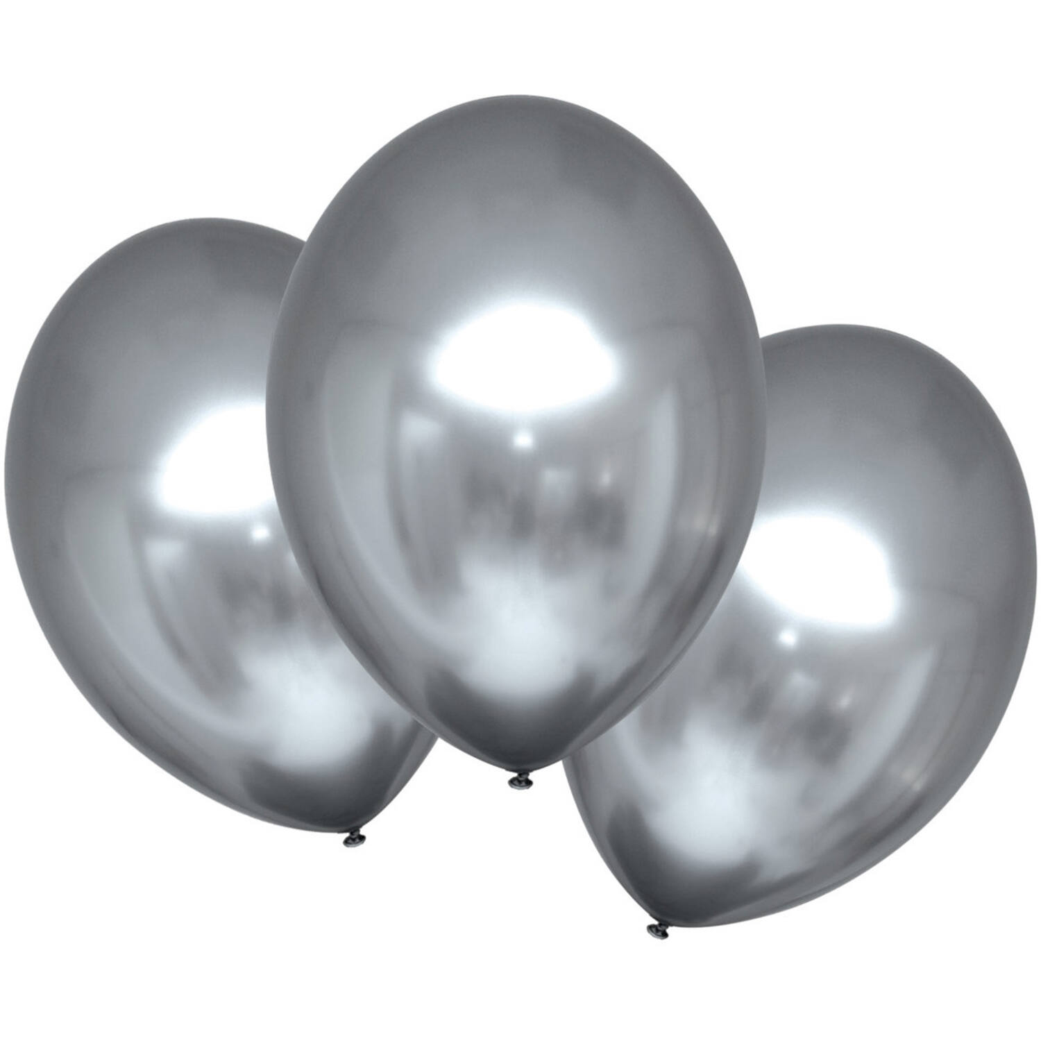 6 Latex Balloons Satin Luxe Platinum 27.5cm/11"