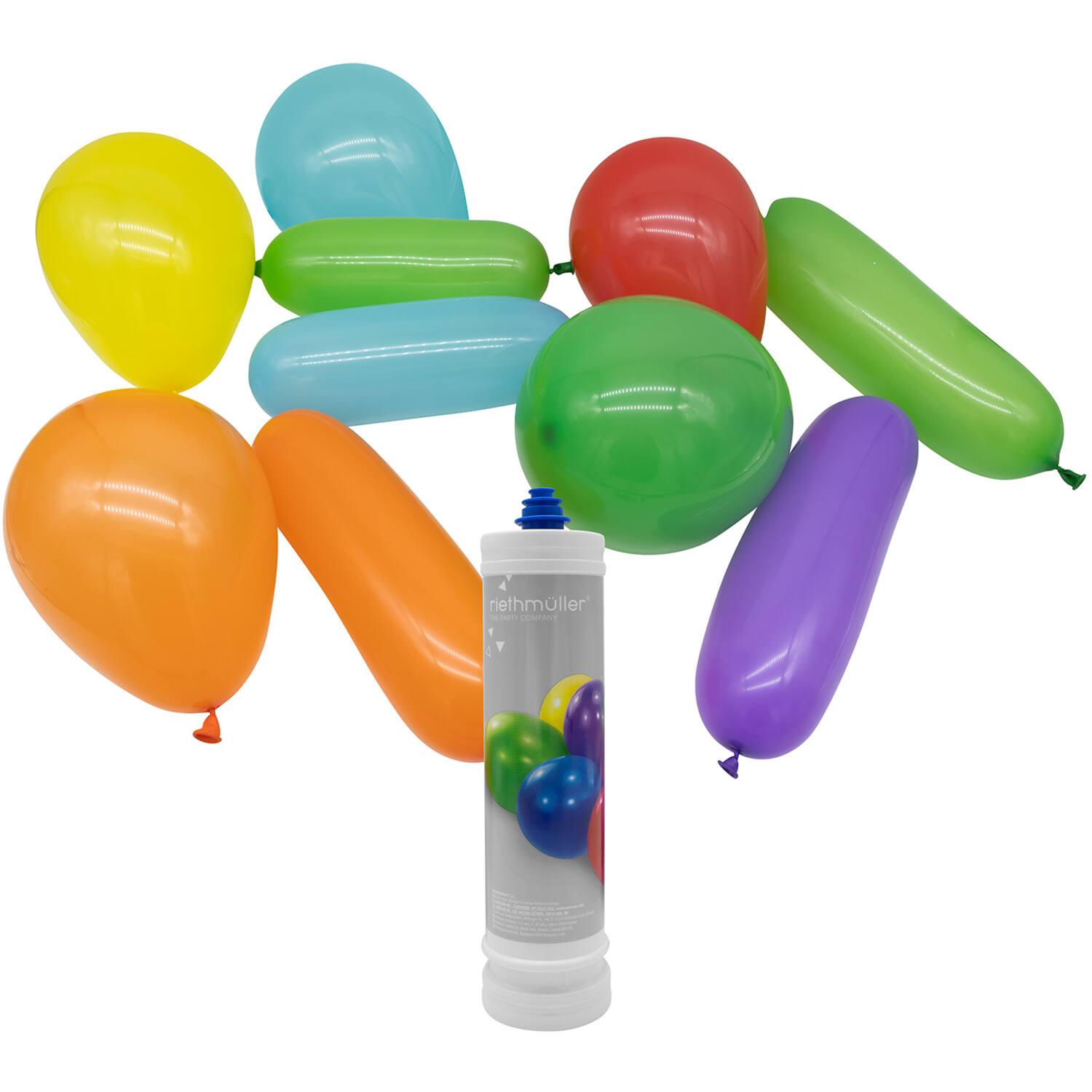 10 Latex Balloons assorted with Pump