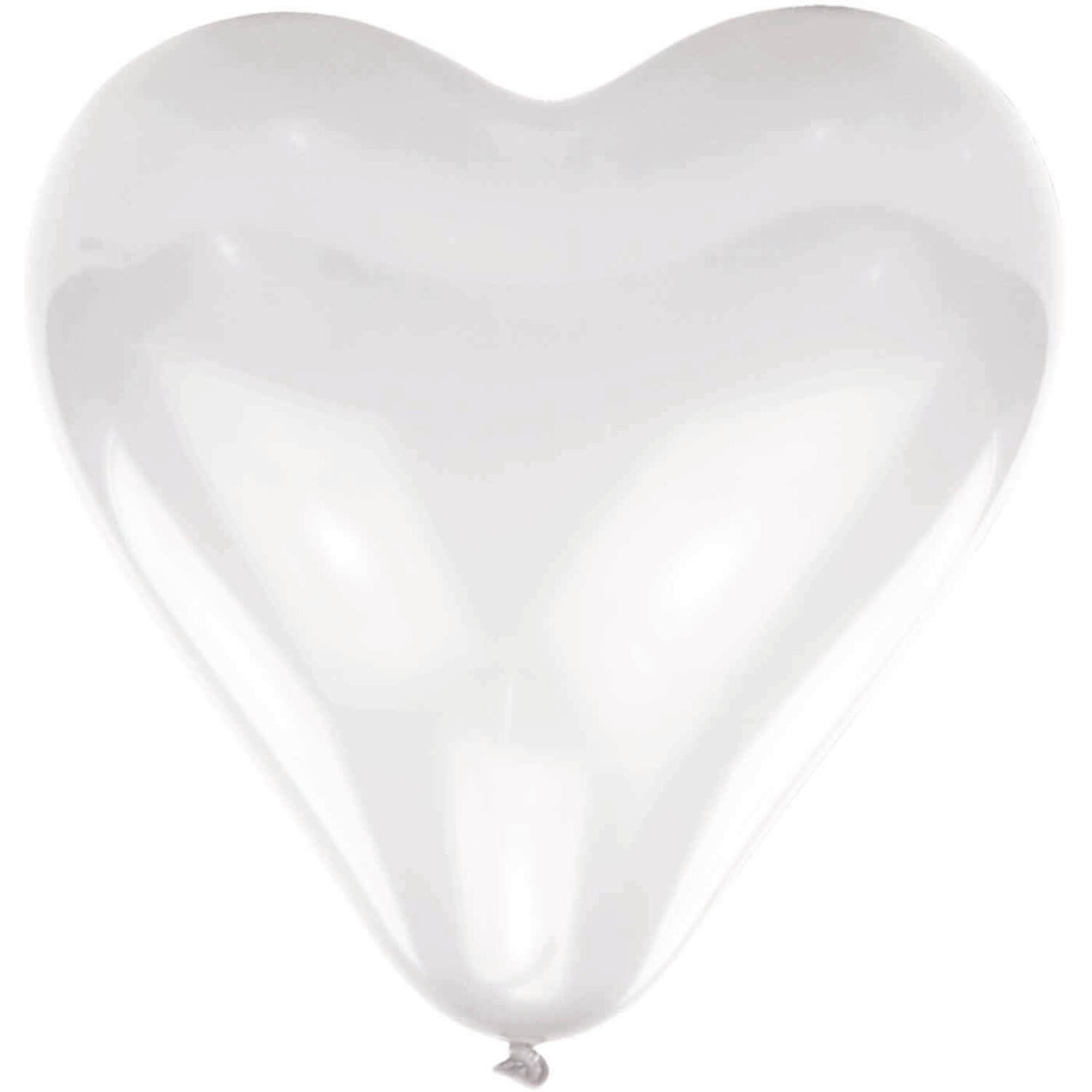 10 Latex Balloons Hearts White 40.6 cm / 16"