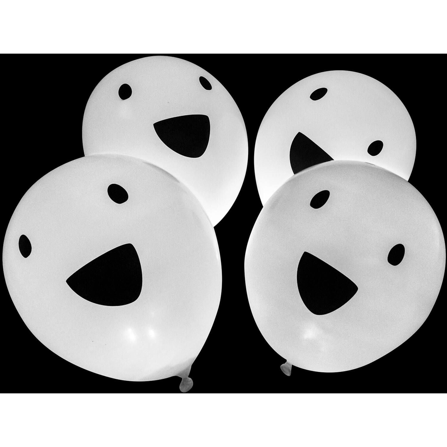 4 Latex Balloons Clear LED Ghost 27.5 cm / 11"