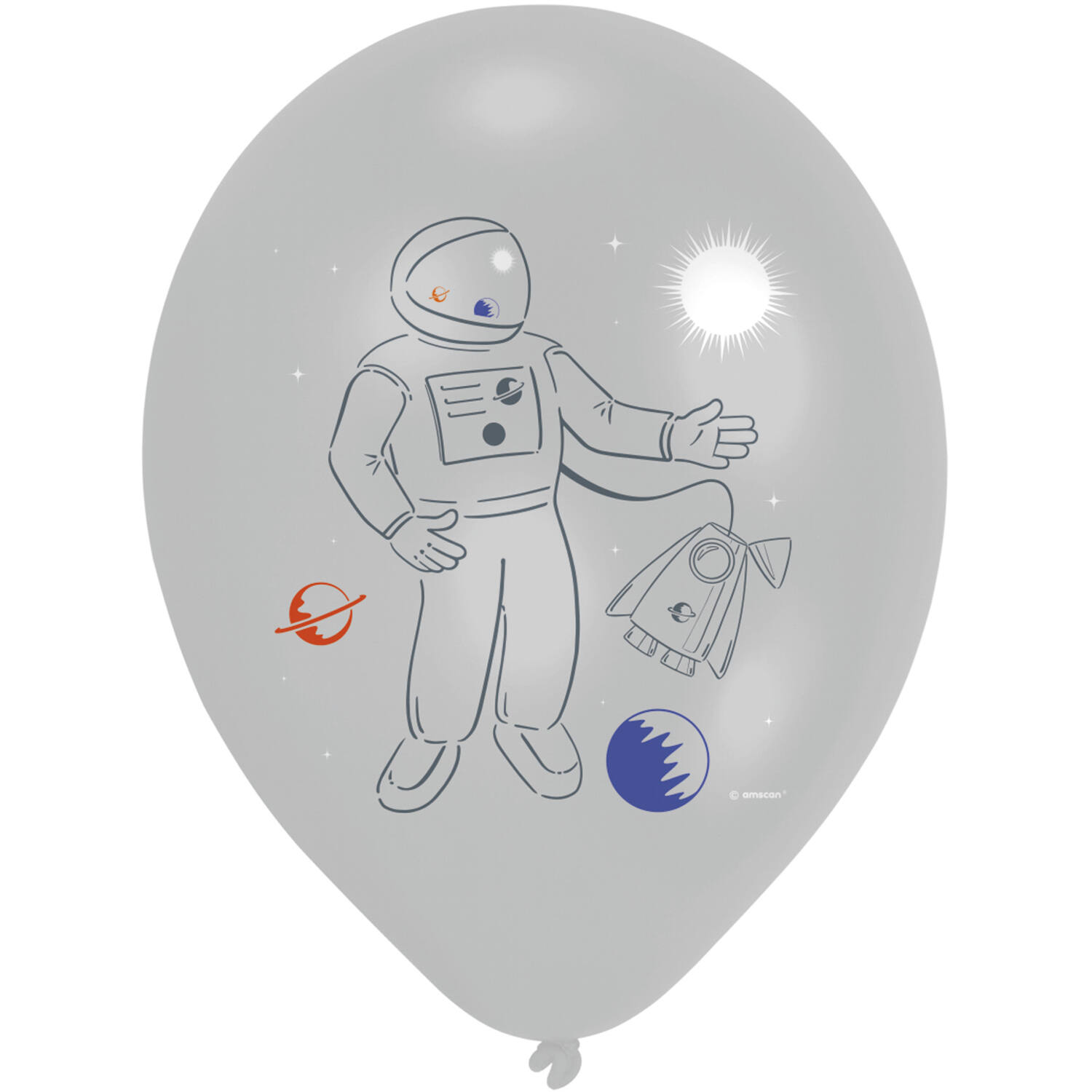 6 Latex Balloons Space Party 27.5 cm / 11"