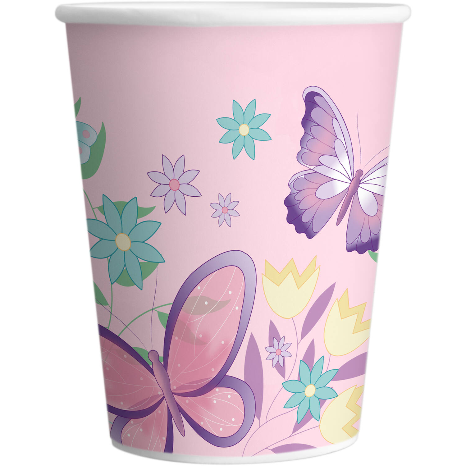 8 Paper Cups Flutter Garden Paper 250 ml