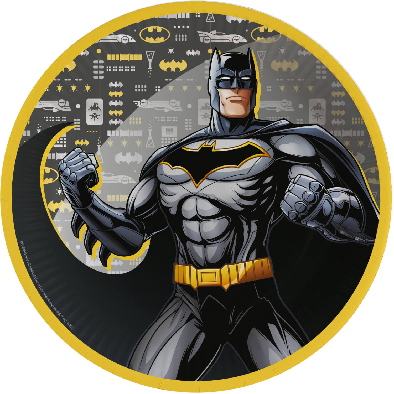8 Plates Batman Round Paper 23 cm