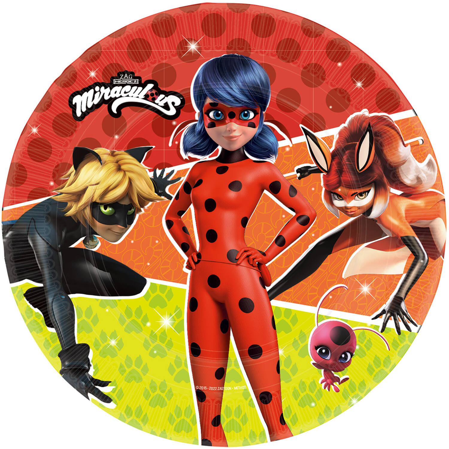 8 Plates Miraculous Round Paper 23 cm