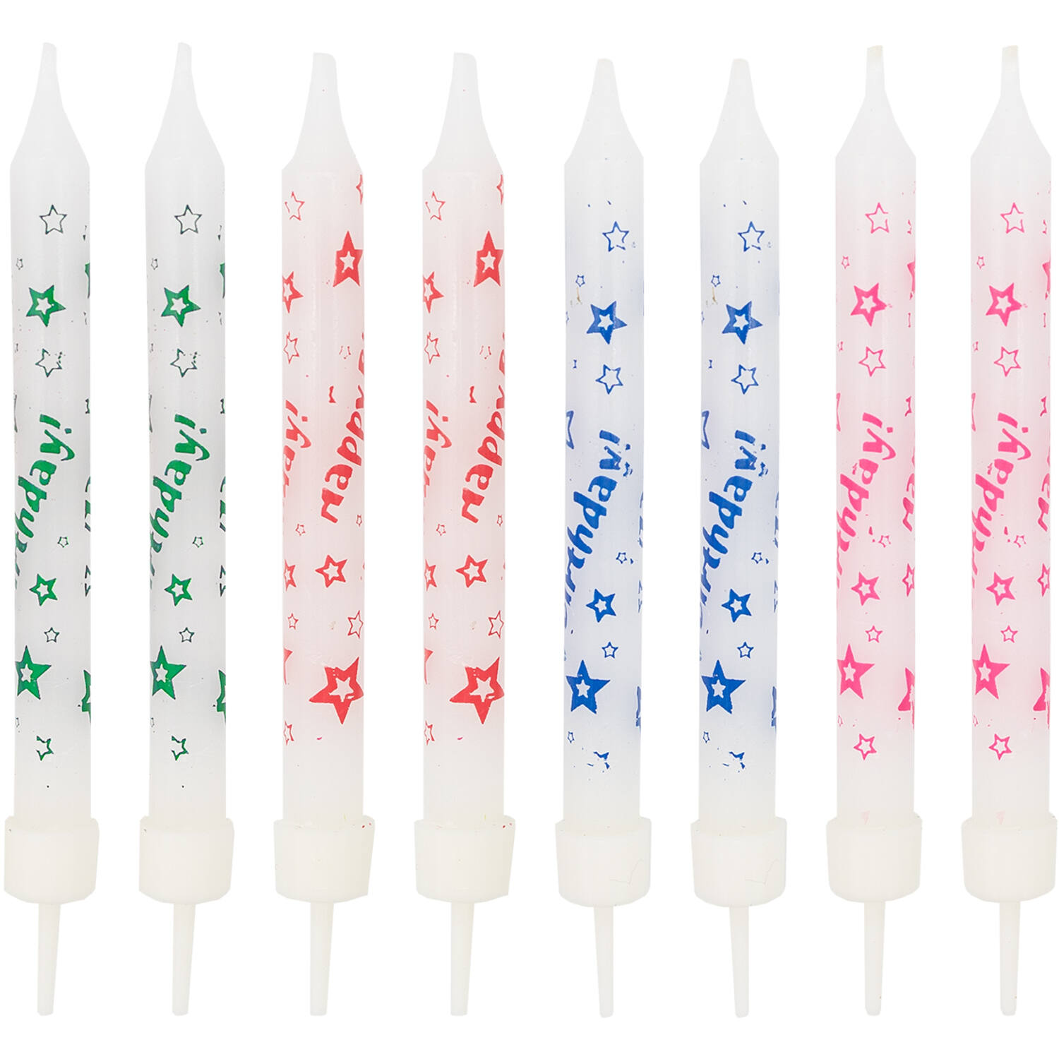 8 Spiral Candles Happy Birthday Height 8.3 cm