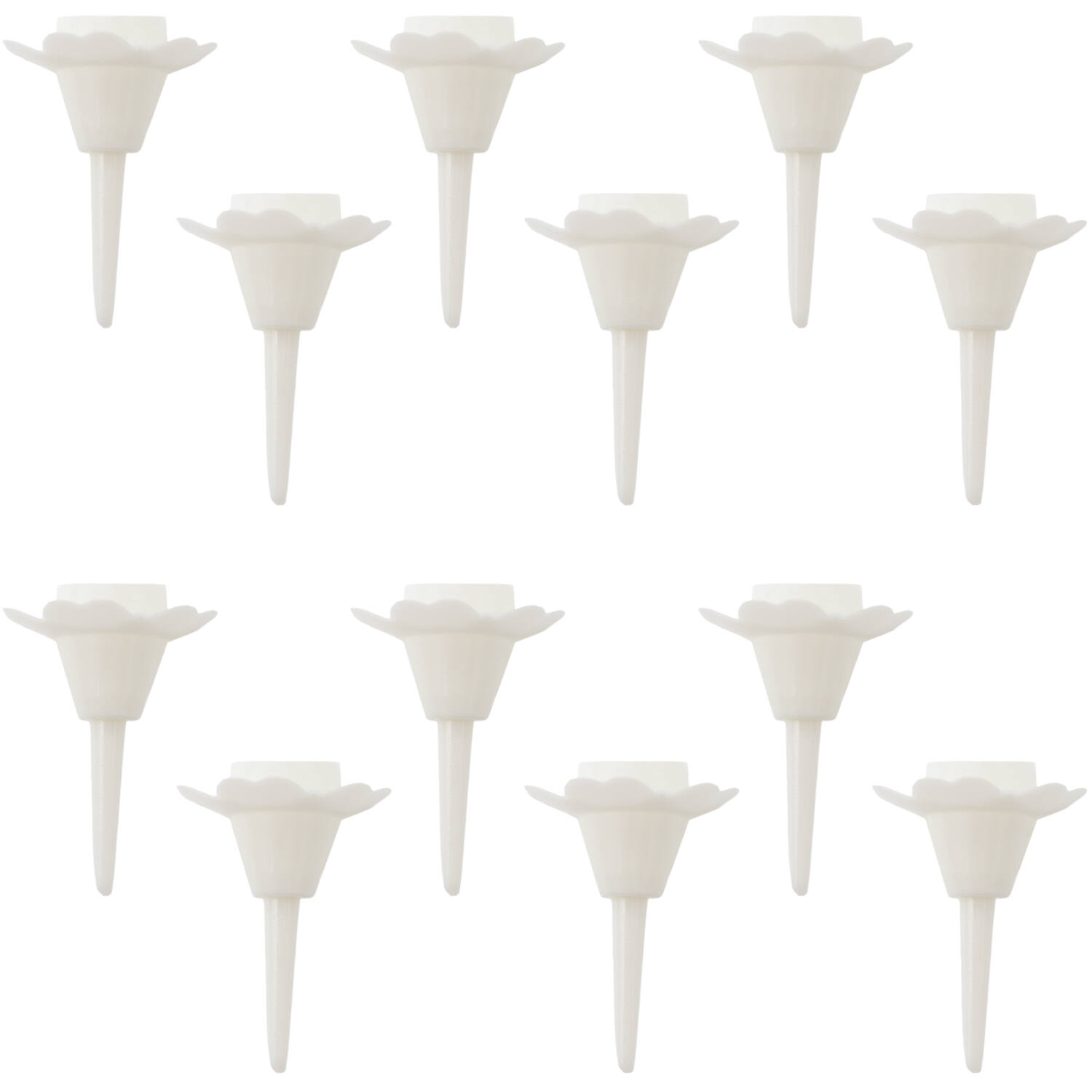 12 Candle Holders Plastic Height 2.5 cm