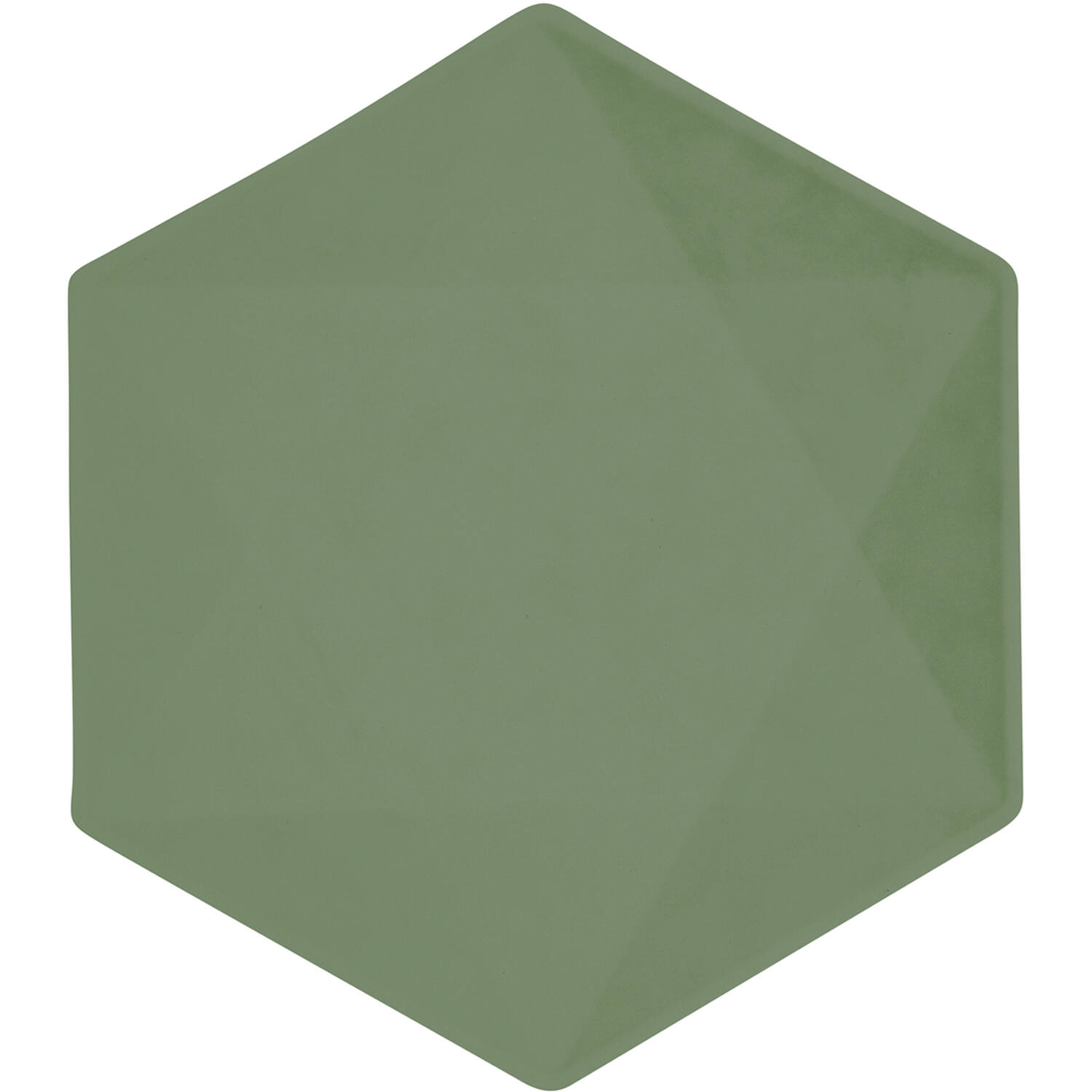 6 Plates Vert Decor Hexagonal Dark Green 20.8 x 18.1 cm