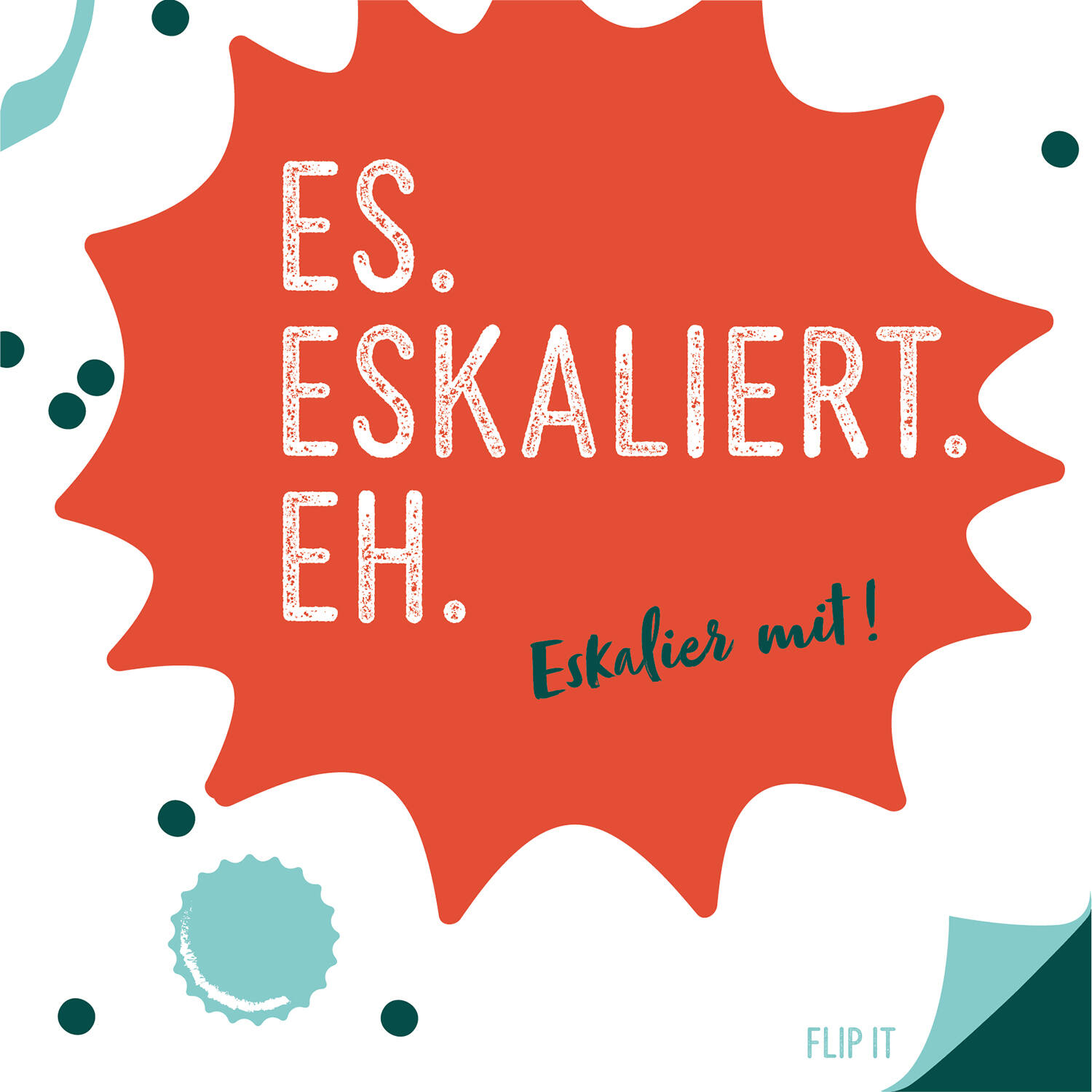 12 Flip Napkins Party Hard GER Double-Sided Print 33 x 33 cm