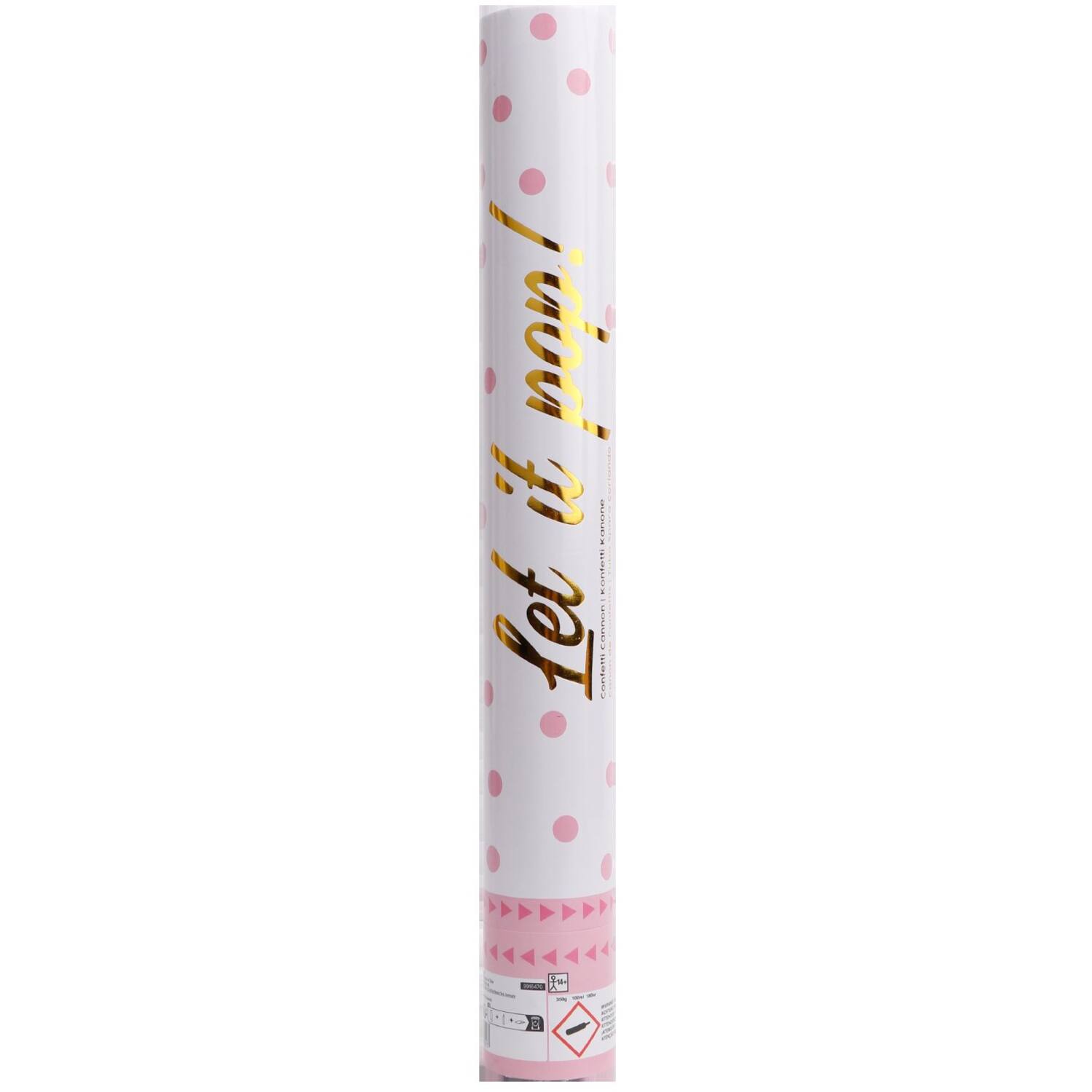 Confetti Cannon Pink Round Paper 40 cm