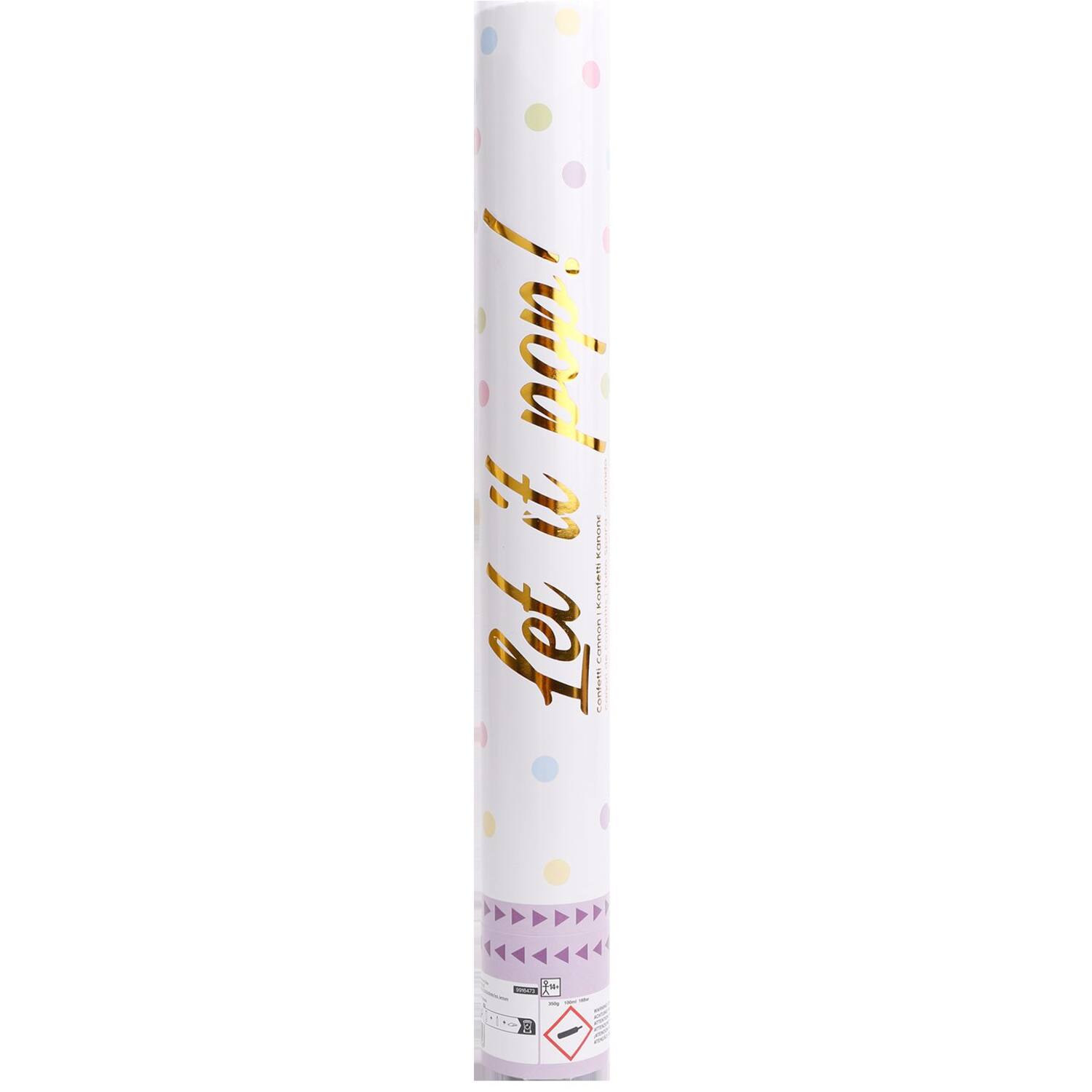 Confetti Cannon Multicolor Round Pastel Paper 40 cm