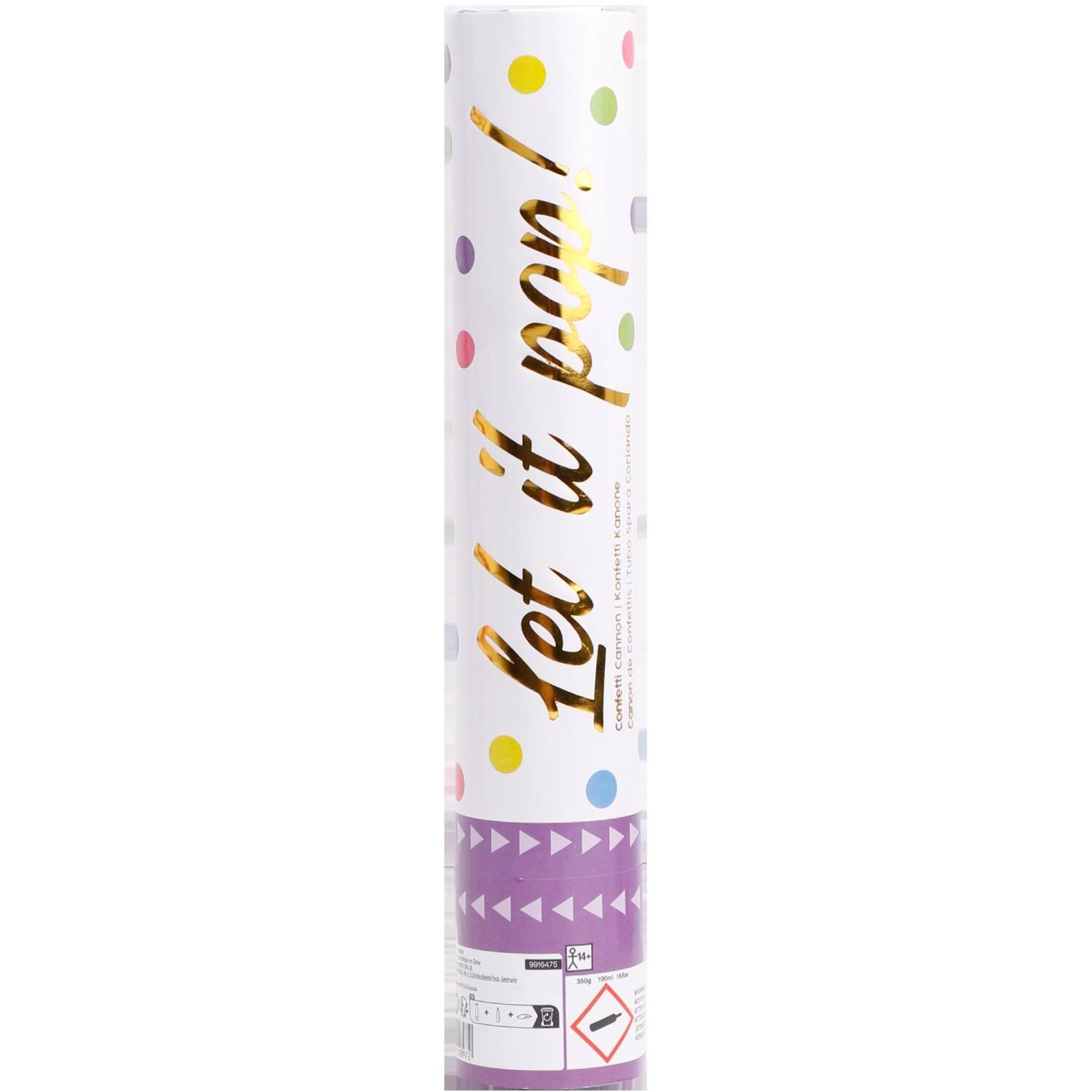 Confetti Cannon Multicolor Round Paper 28 cm