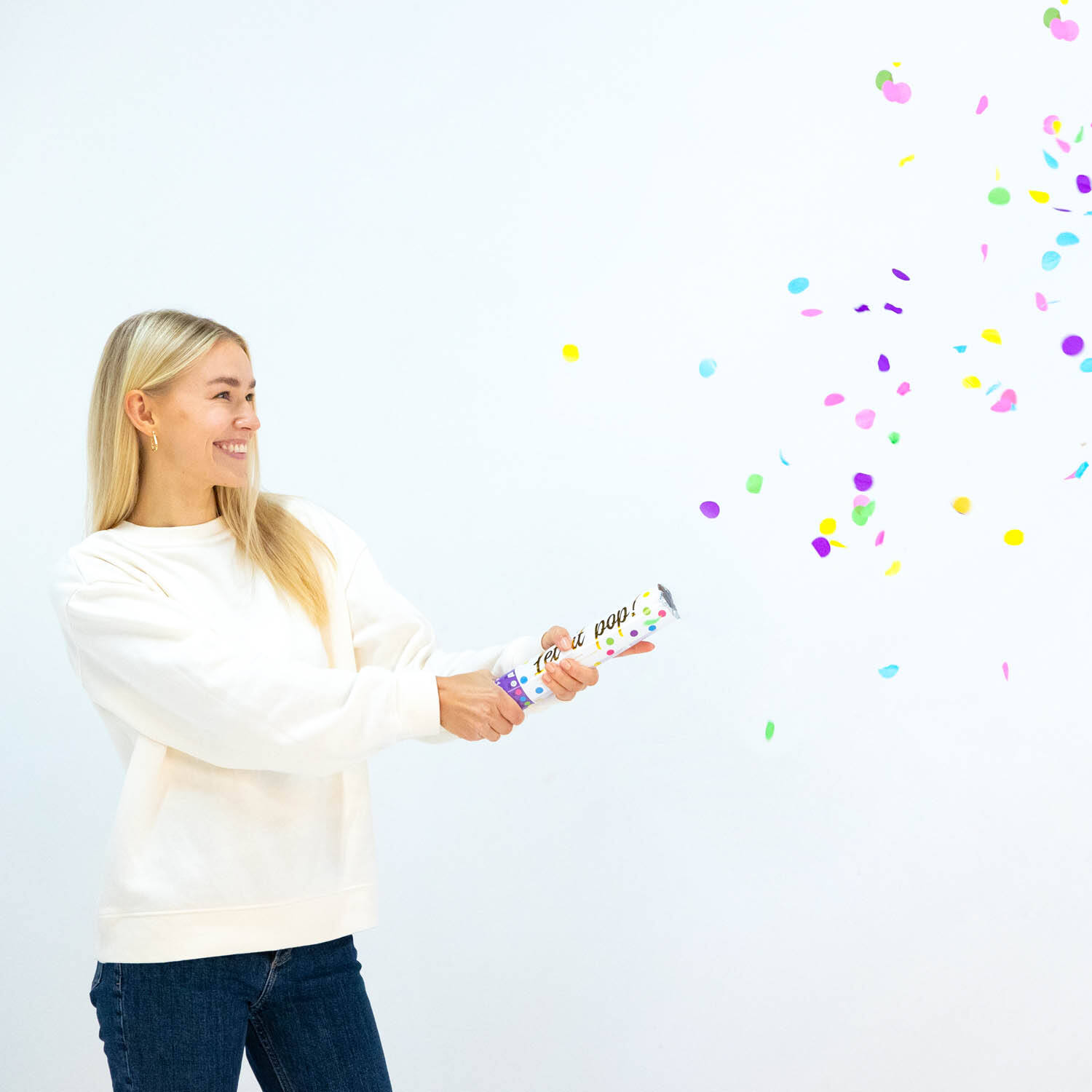 Confetti Cannon Multicolor Round Paper 28 cm