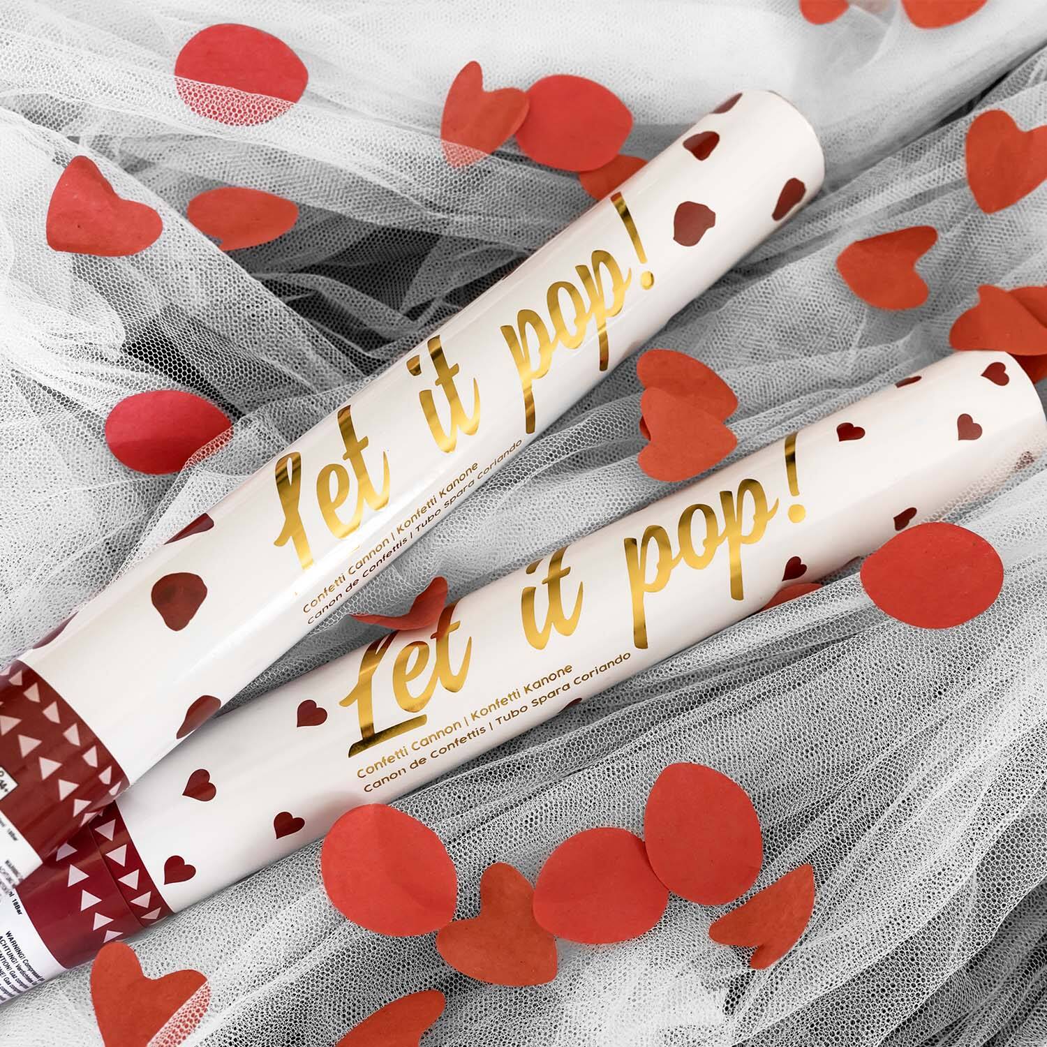 Confetti Cannon Heart Paper 40 cm