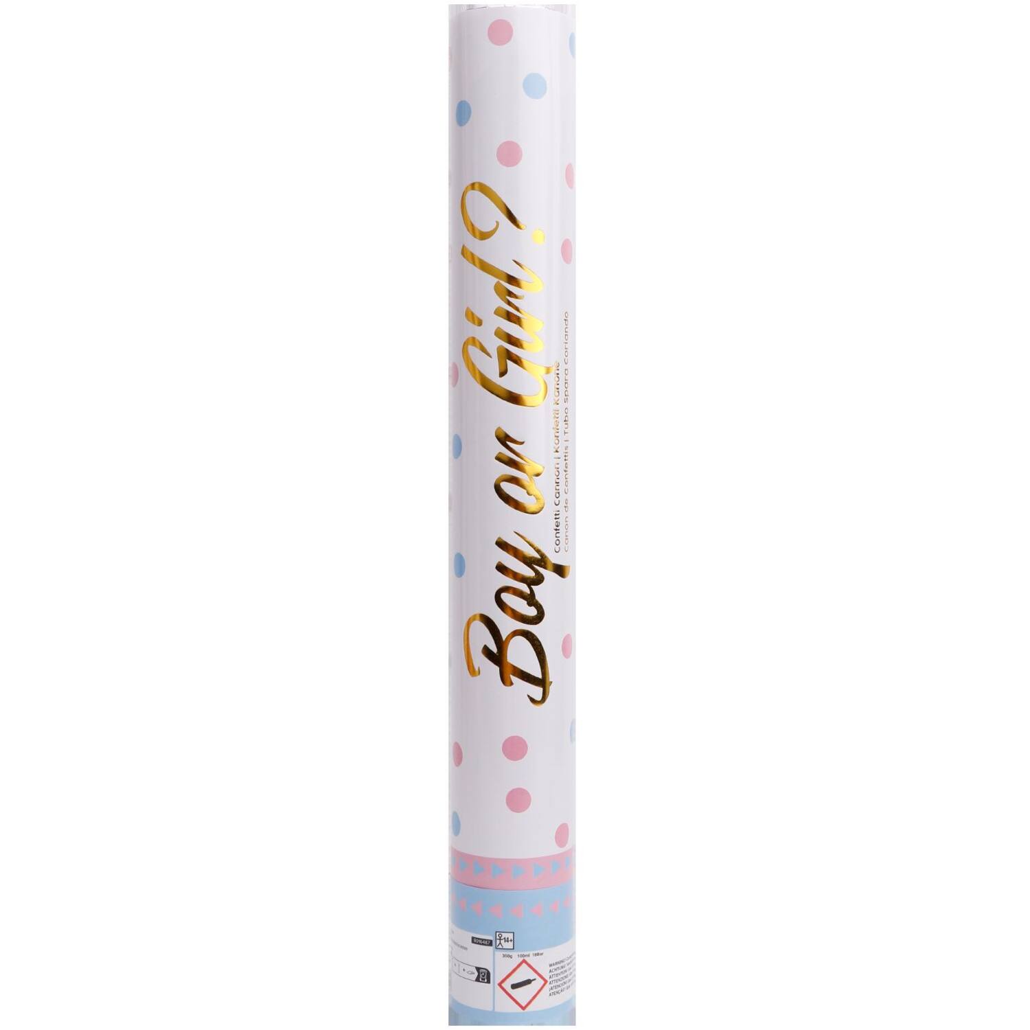 Confetti Cannon Gender Reveal Boy Round Paper 40 cm