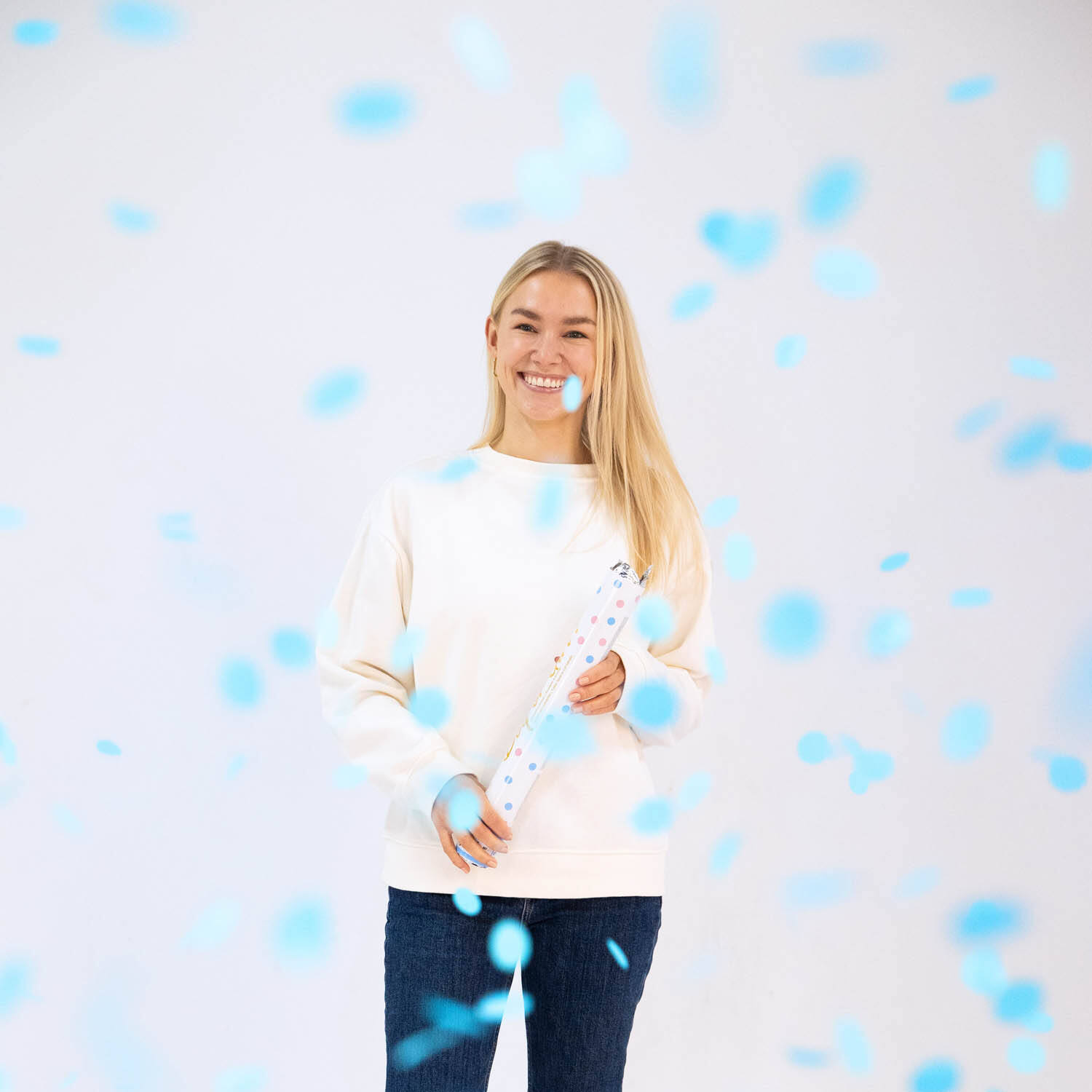 Confetti Cannon Gender Reveal Boy Round Paper 40 cm