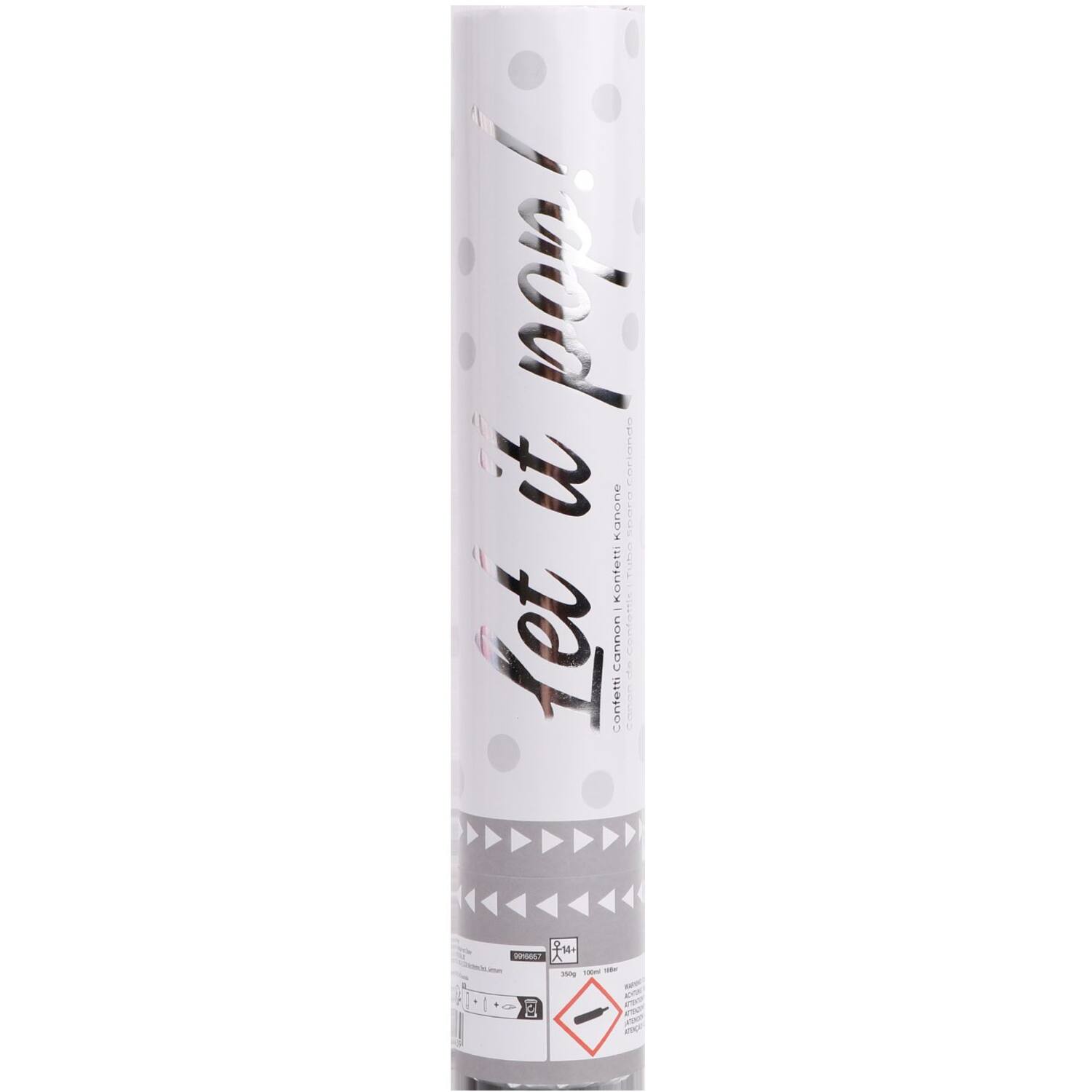 Confetti Cannon White Round Paper 28 cm