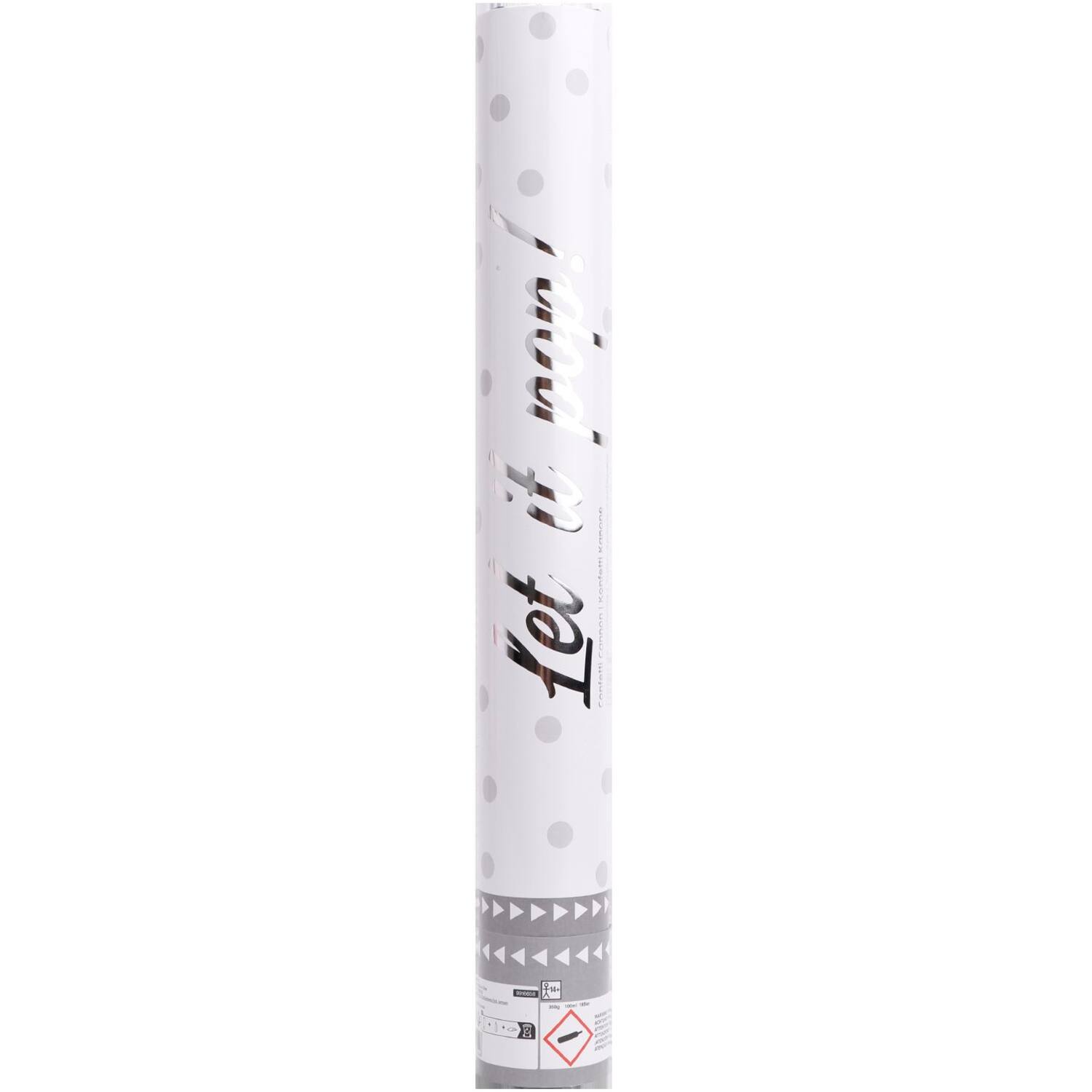 Confetti Cannon White Round Paper 40 cm