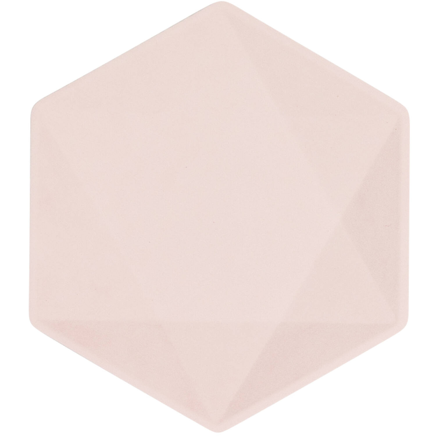 6 Plates Vert Decor Hexagonal Pink 15.8 x 13.7 cm