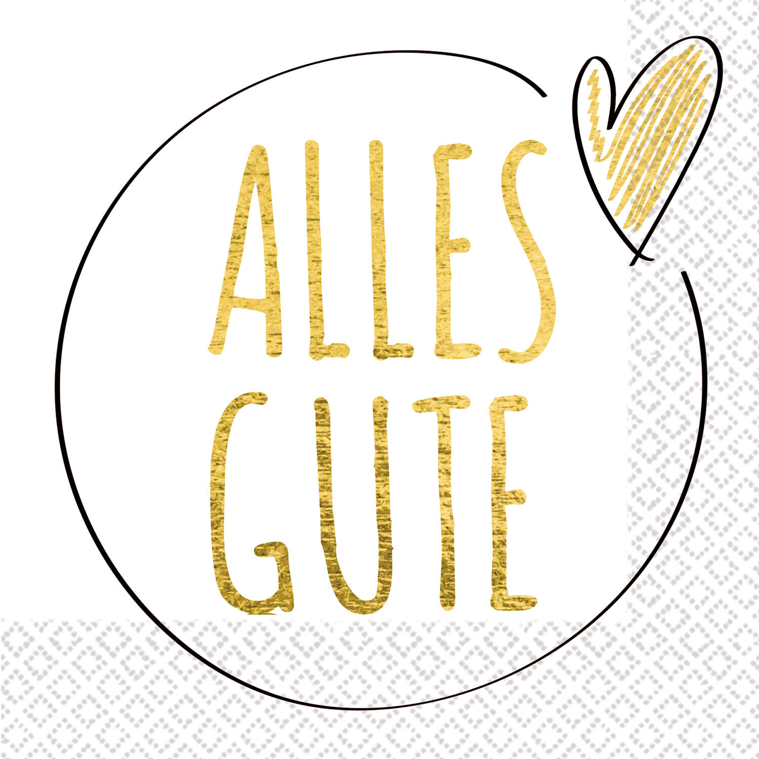 16 napkins "Alles Gute" 33cm x 33cm
