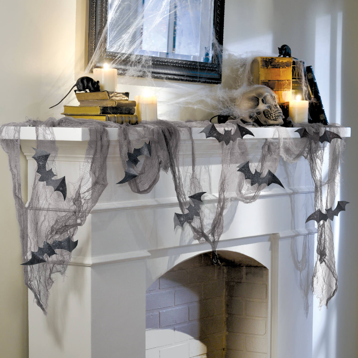 Gauze Draping With Glitter Bats Fabric / Paper 60.9 x 457 cm / 25.4 cm
