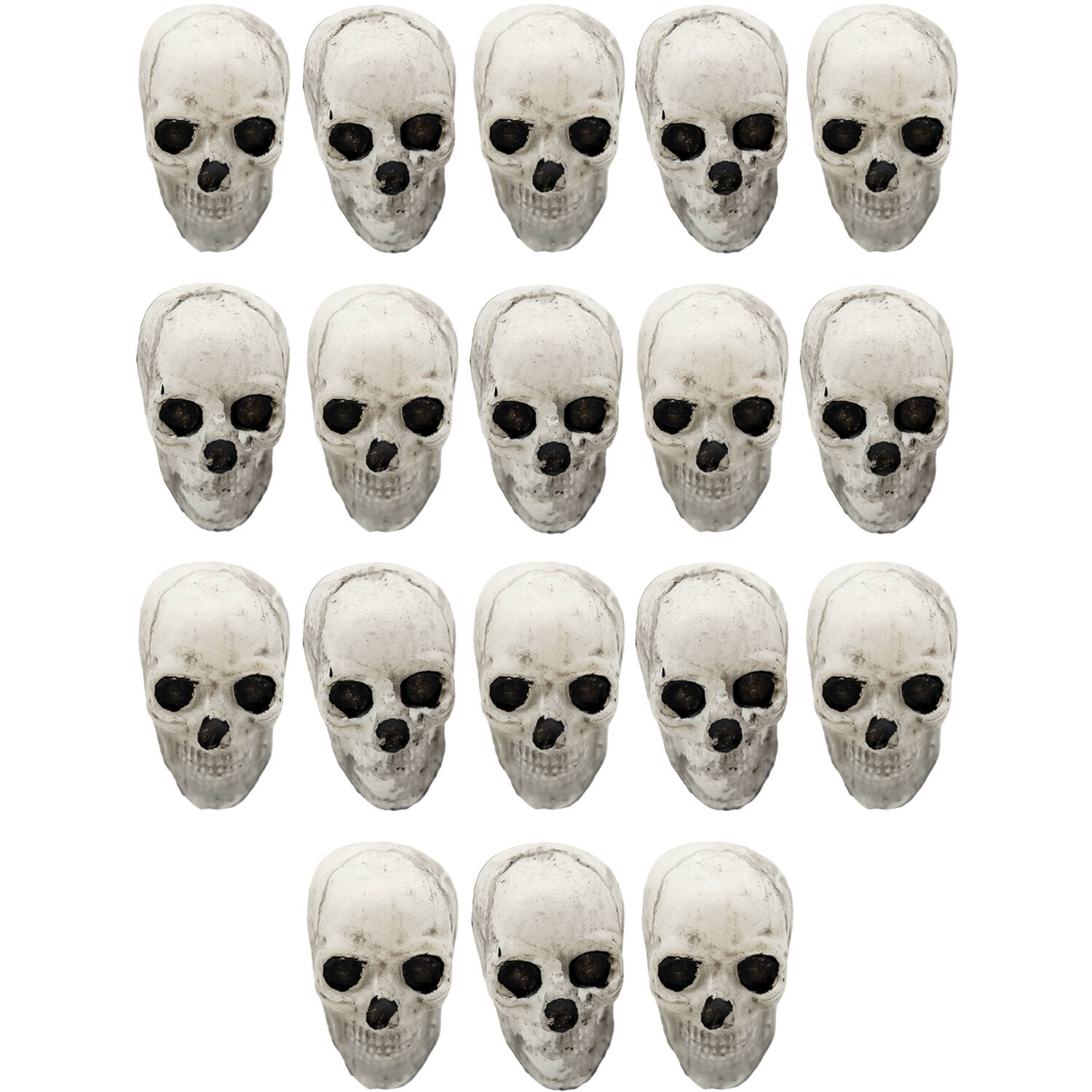 18 Mini Skulls Trick Or Treat Plastic 5 x 2.54 cm