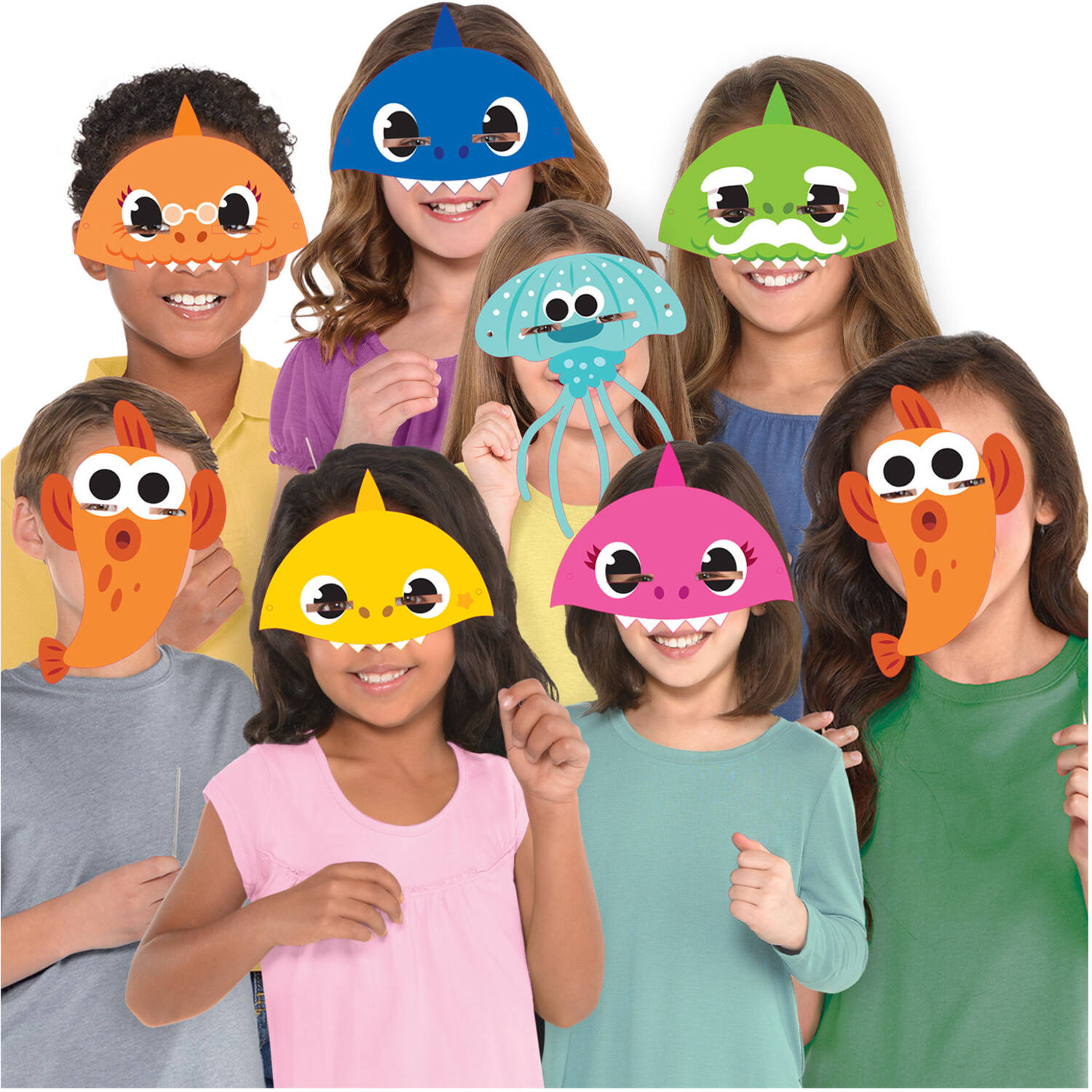 8 Masks Baby Shark Paper