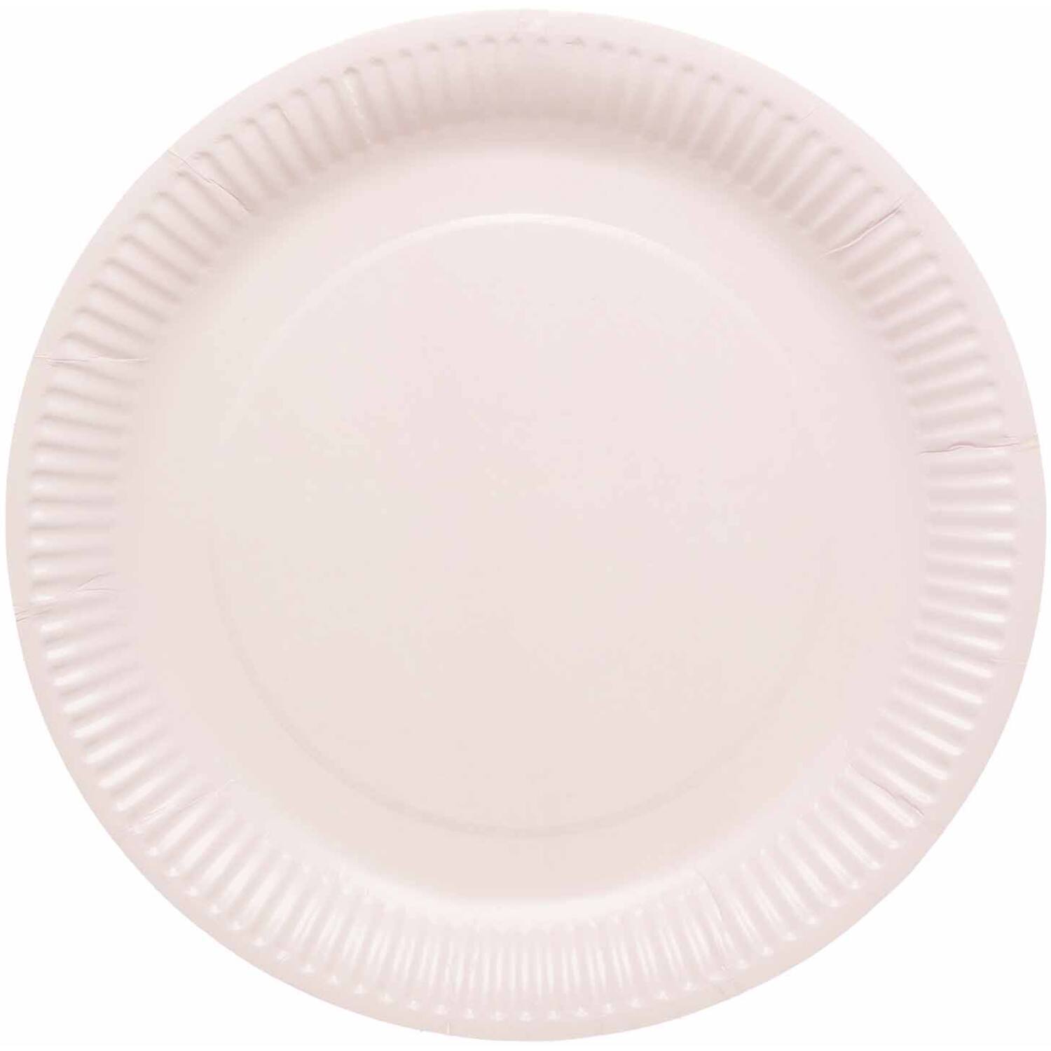 8 Plates Marshmallow Round Paper 23cm