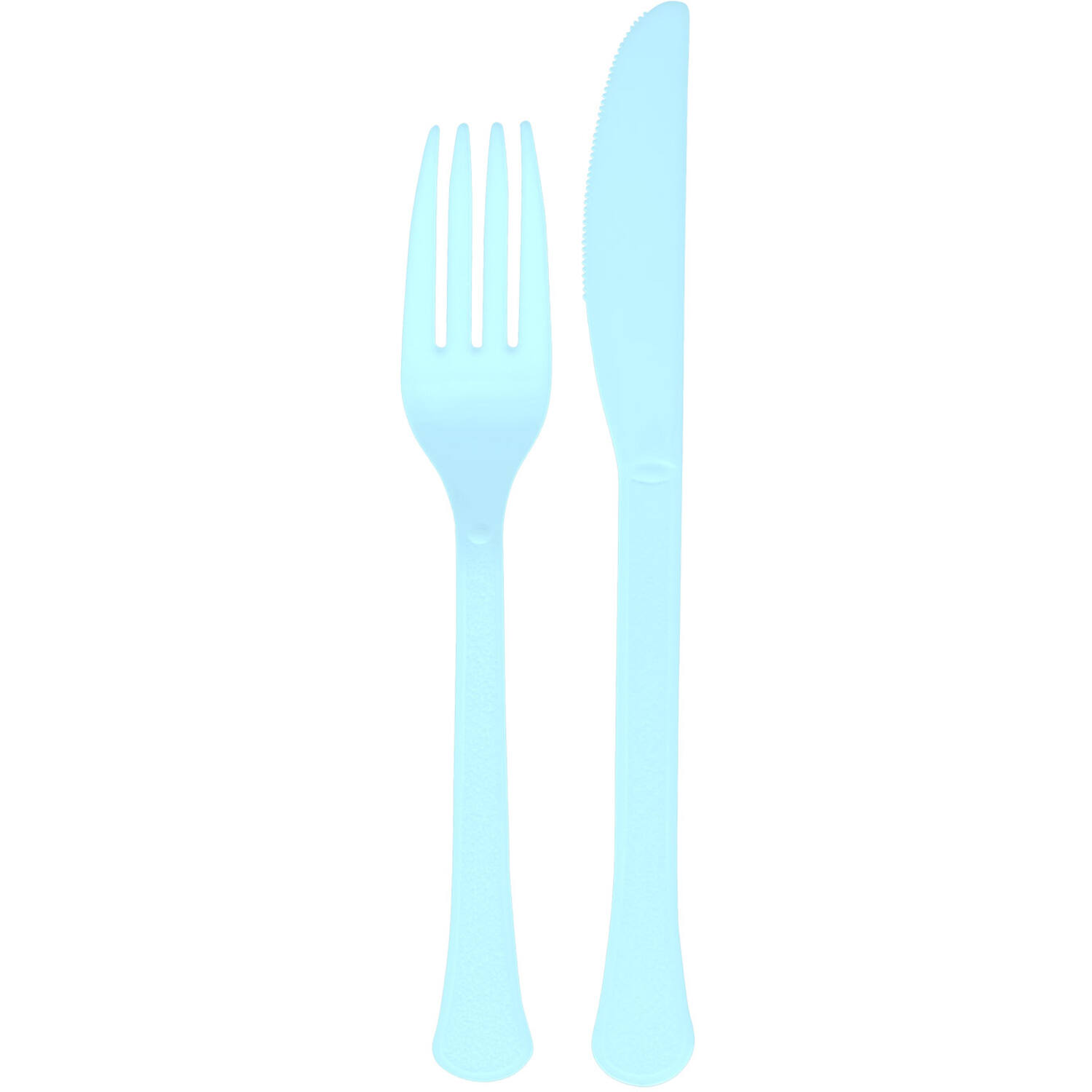 Cutlery Plastic Clear Sky 24 Pieces