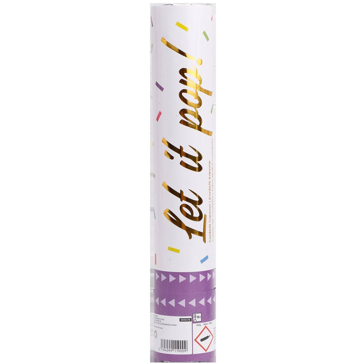 Confetti Cannon Multicolor Rectangular Foil 28 cm