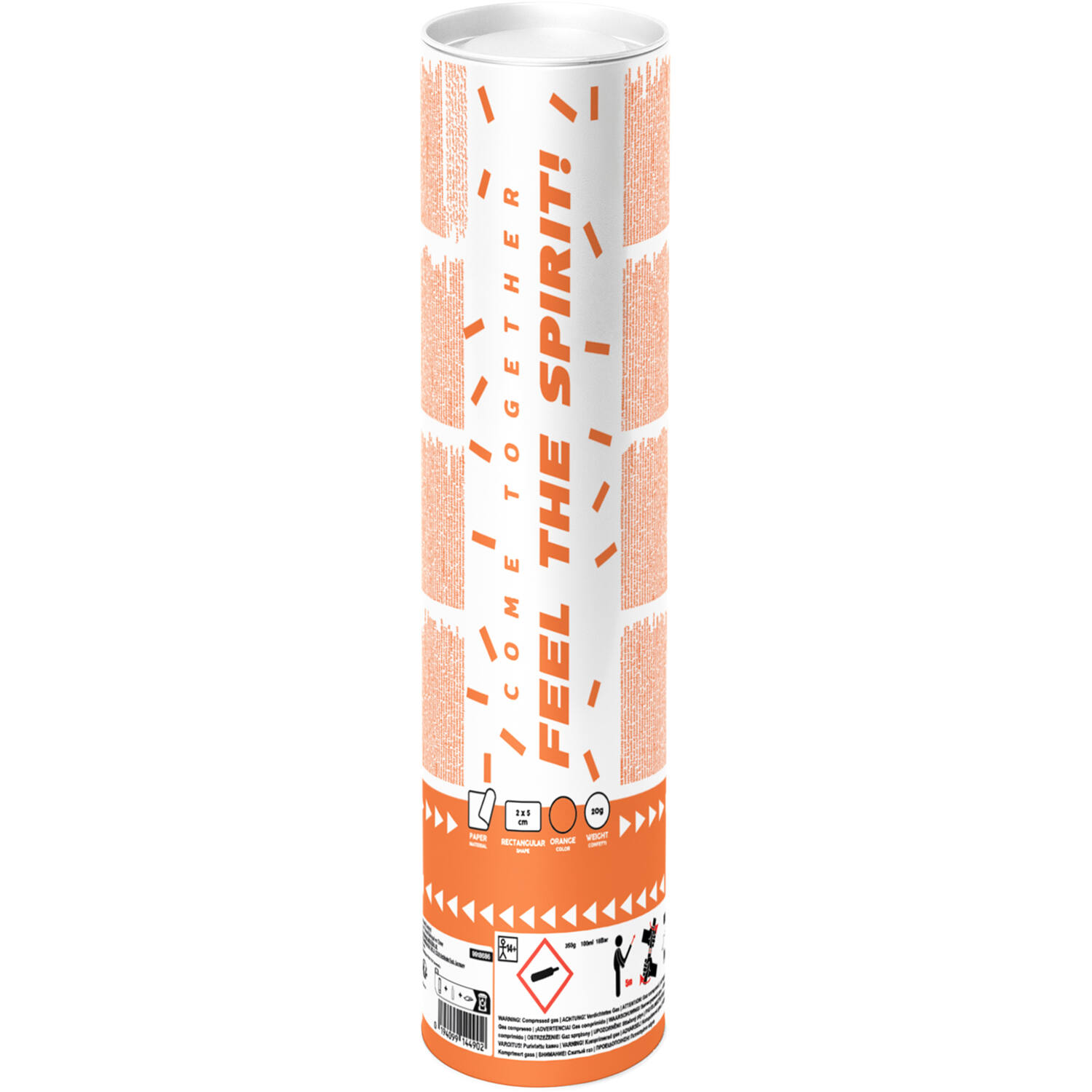 Confetti Cannon paper rectangular orange