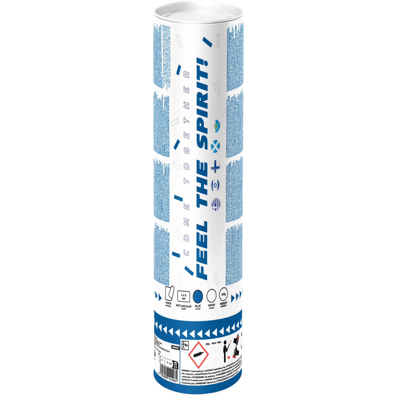 Confetti Cannon paper rectangular white/blue