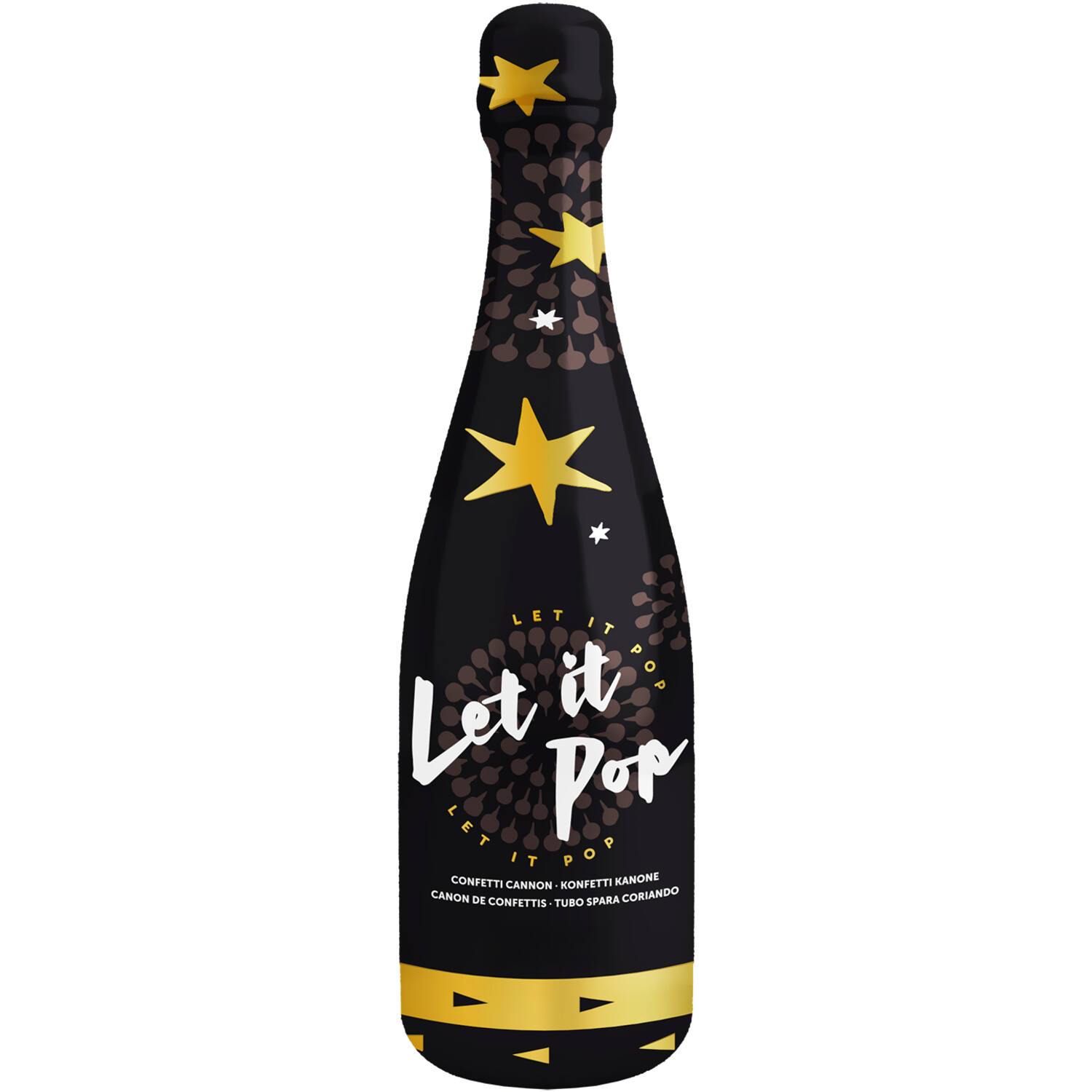 Confetti Bottle Gold Star Foil 32cm