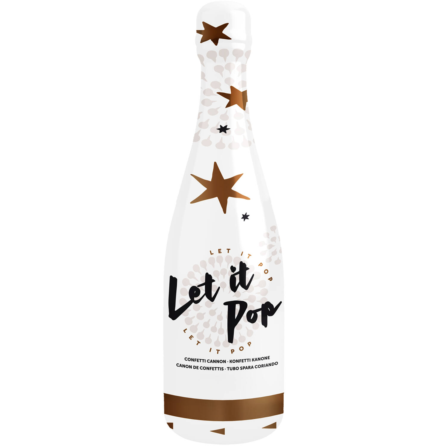 Confetti Bottle Rosegold Star Foil 32cm