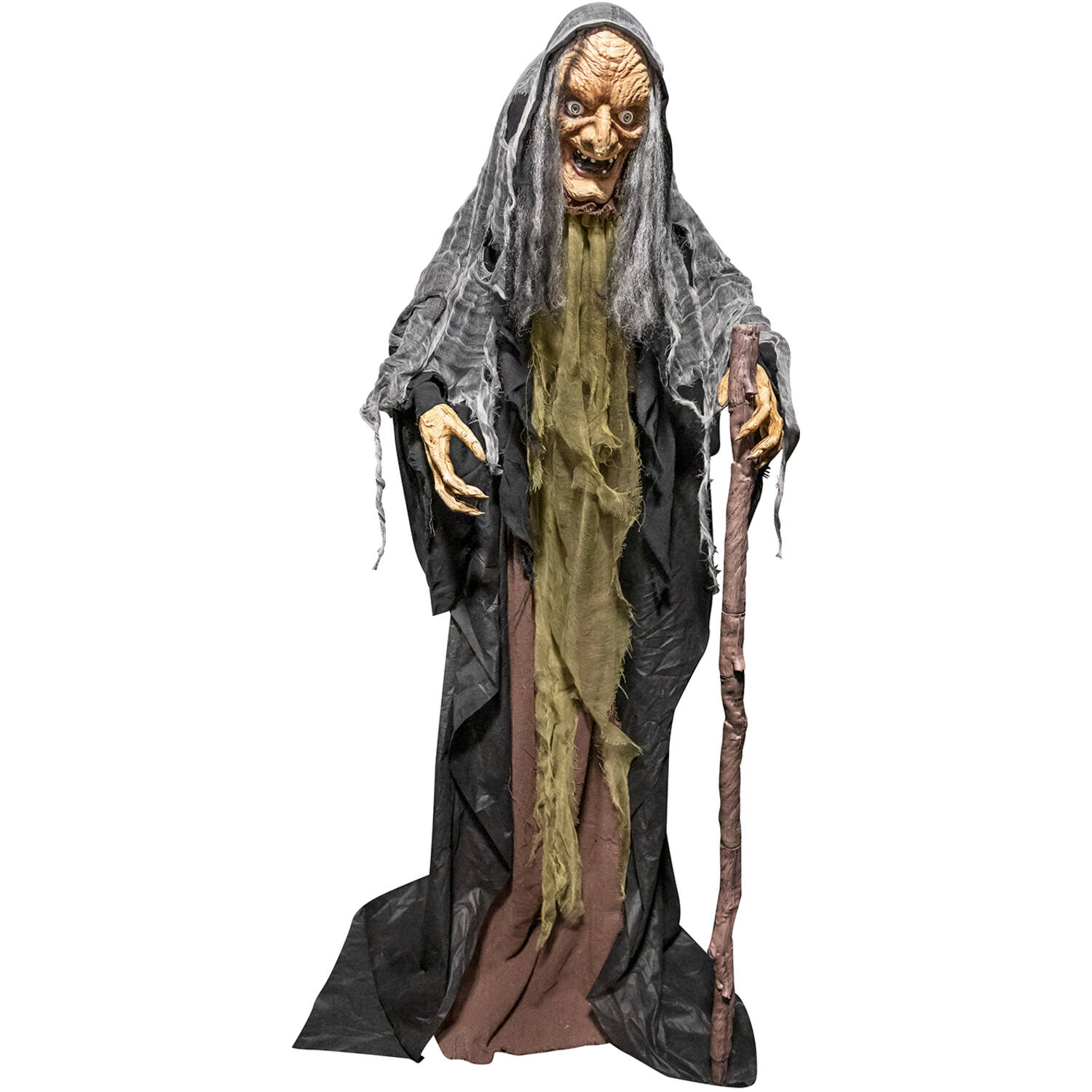 Animatronic Standing Witch with Cane 43 cm x 40 cm x 1.6 m