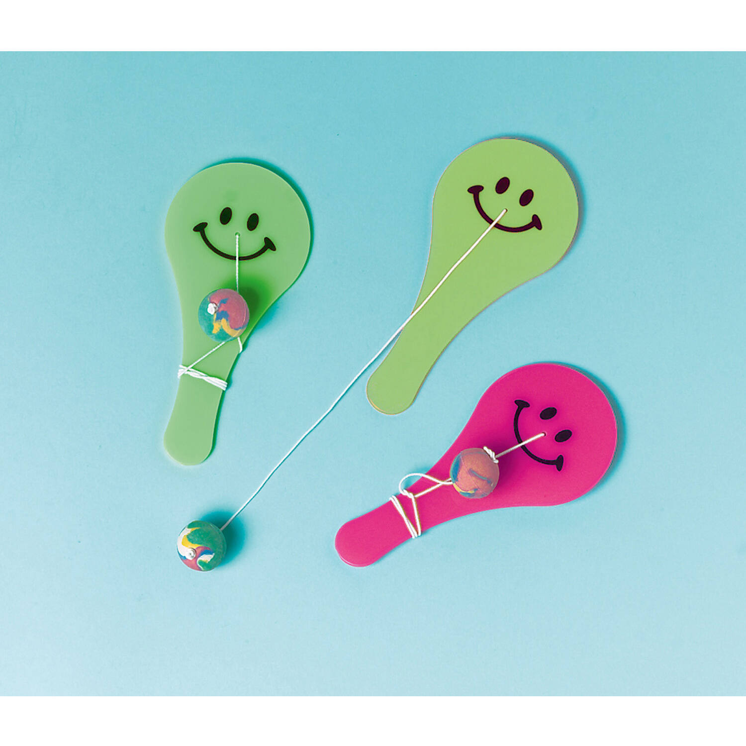 12 Paddle Balls Plastic 12.1 x 5.5 cm