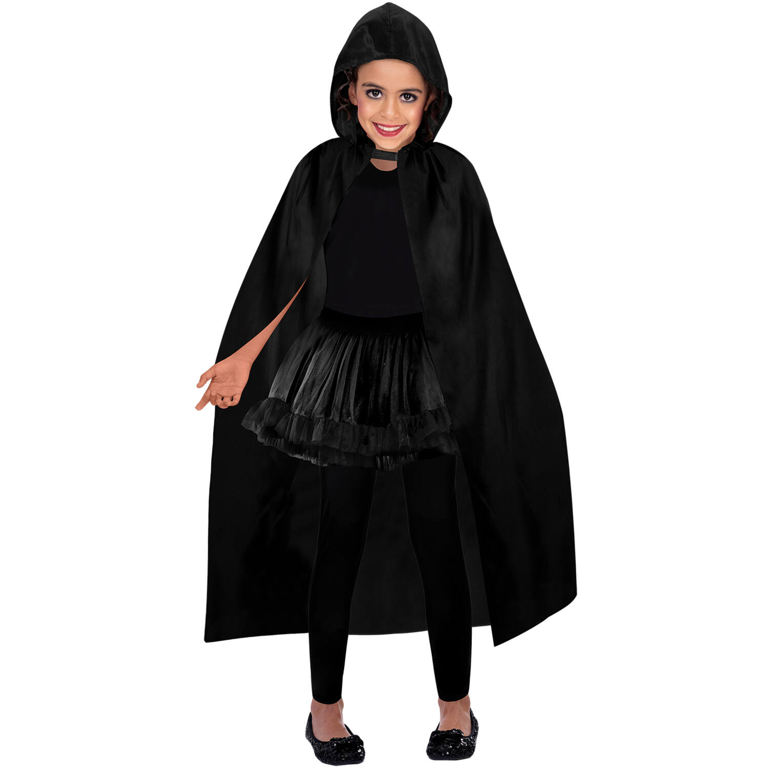Costume Accessory Black Hooded Cape - Child