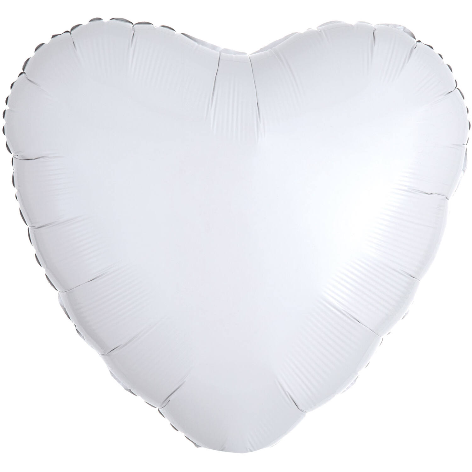 Standard Metallic White Heart Foil Balloon C16 Packaged 43 c