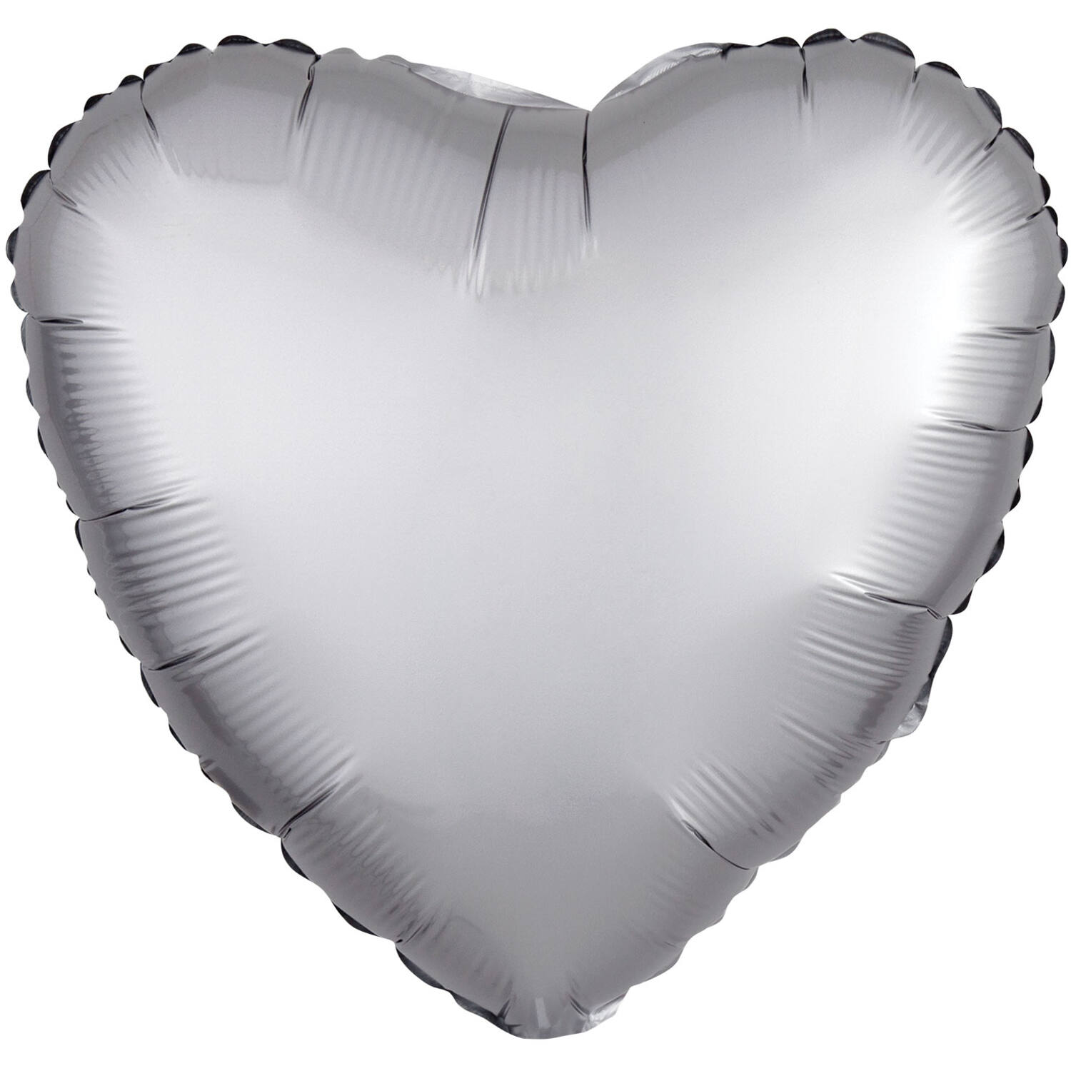 Standard Silk Lustre Silver Heart Foil Balloon C16 Packaged 43 cm
