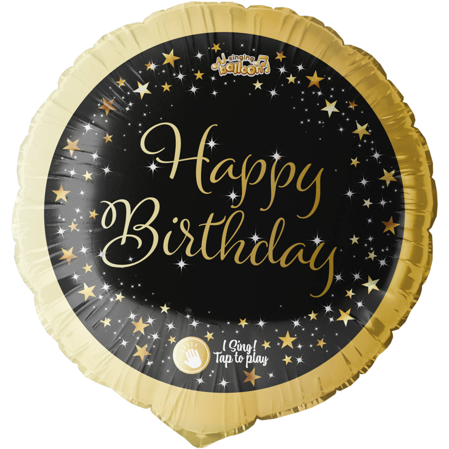 Singing Balloon Happy Birthday to You Foil Balloon dark design H80 packaged 71 x 71 cm
