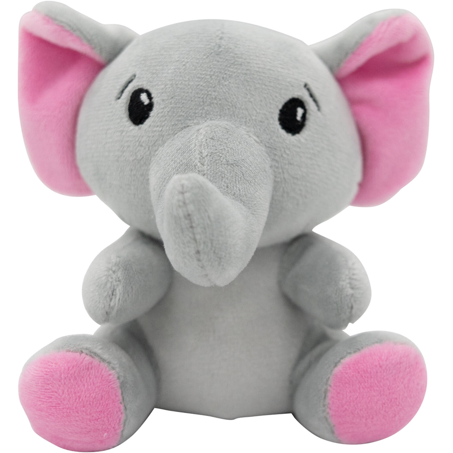 2-in-1 plush toy balloon weight elephant with pink ears, with hook, 11cm, 90g