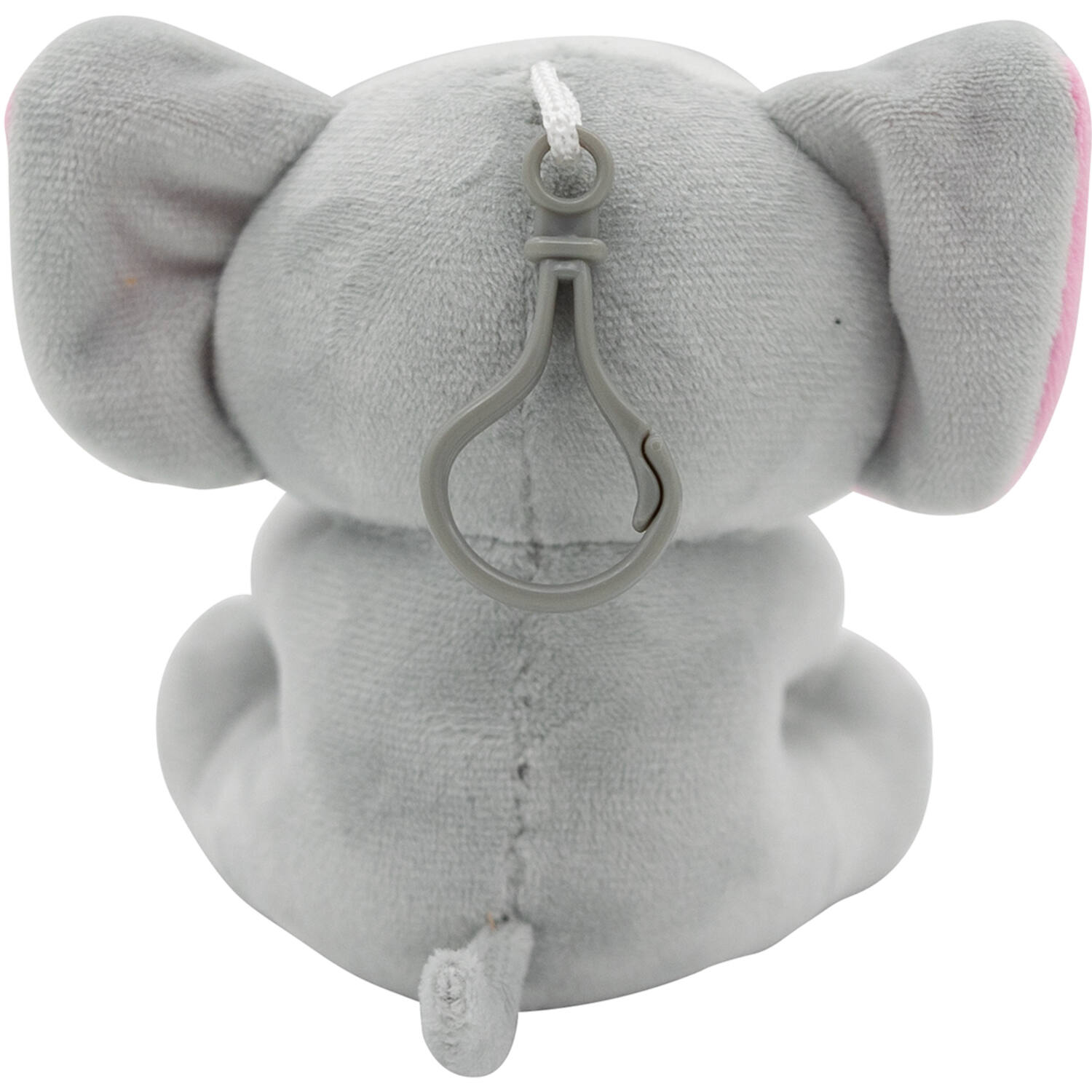 2-in-1 plush toy balloon weight elephant with pink ears, with hook, 11cm, 90g