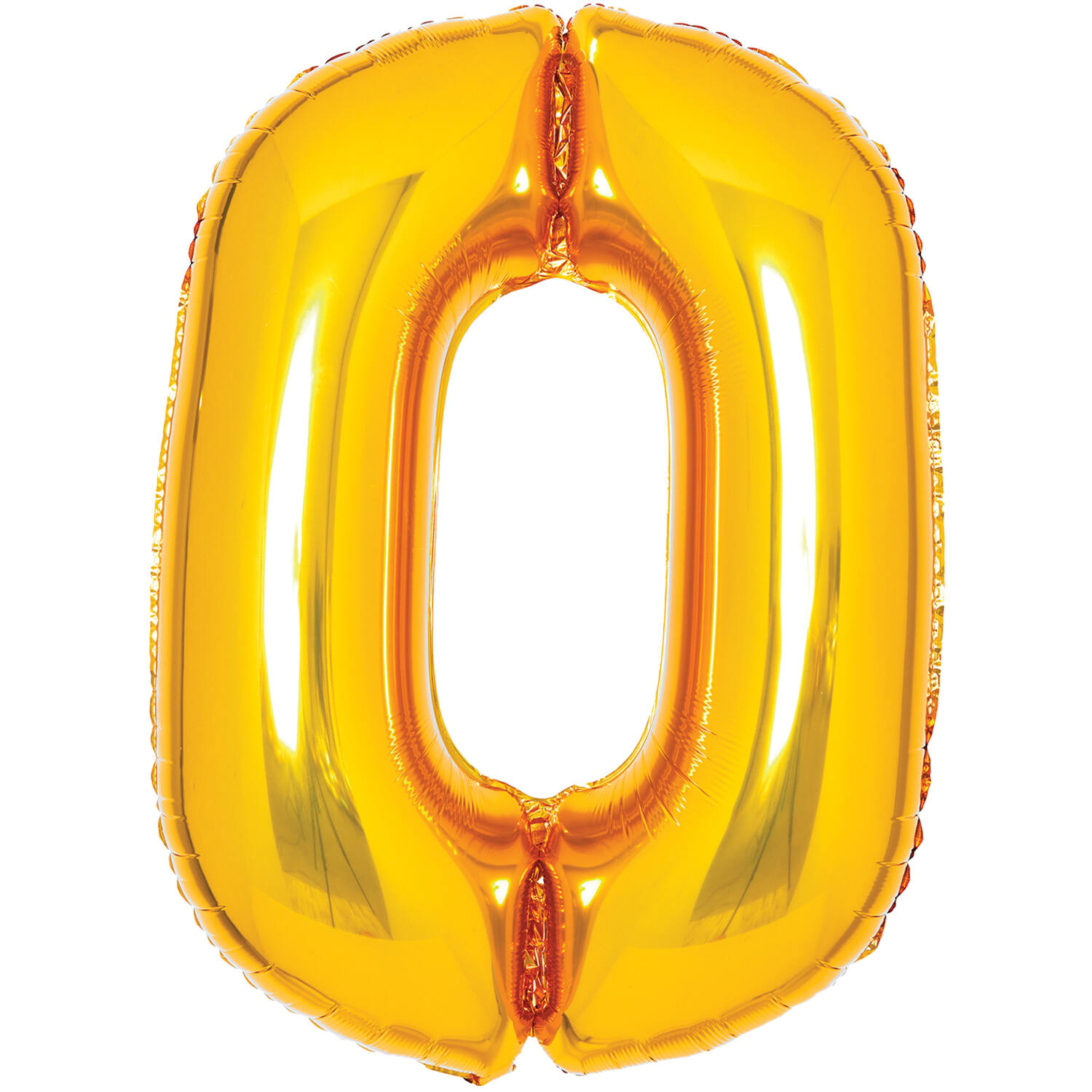 Medium Number 0 Gold Foil Balloon N26 Packaged 26IN 67 cm x 47 cm