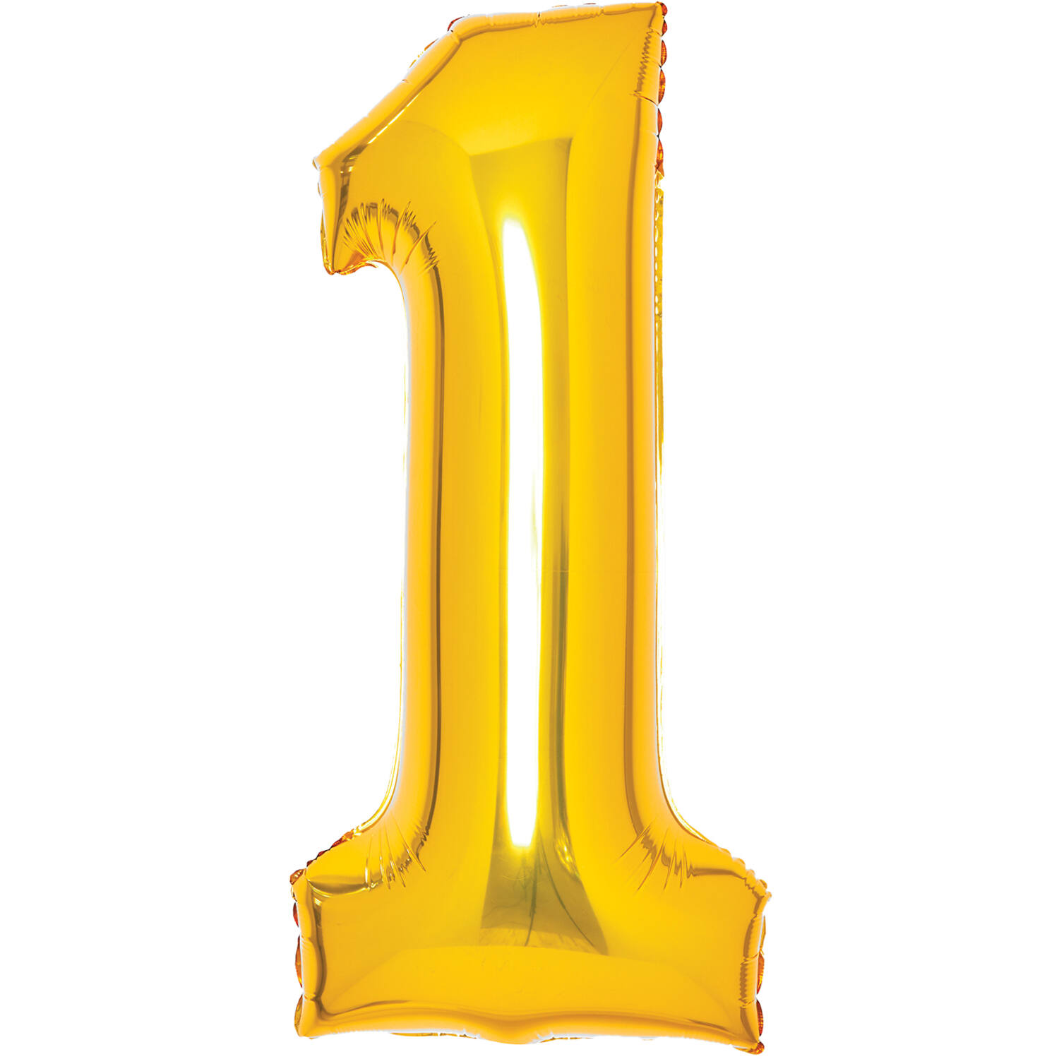 Medium Number 1 Gold Foil Balloon N26 Packaged 26IN 65 cm x 35 cm